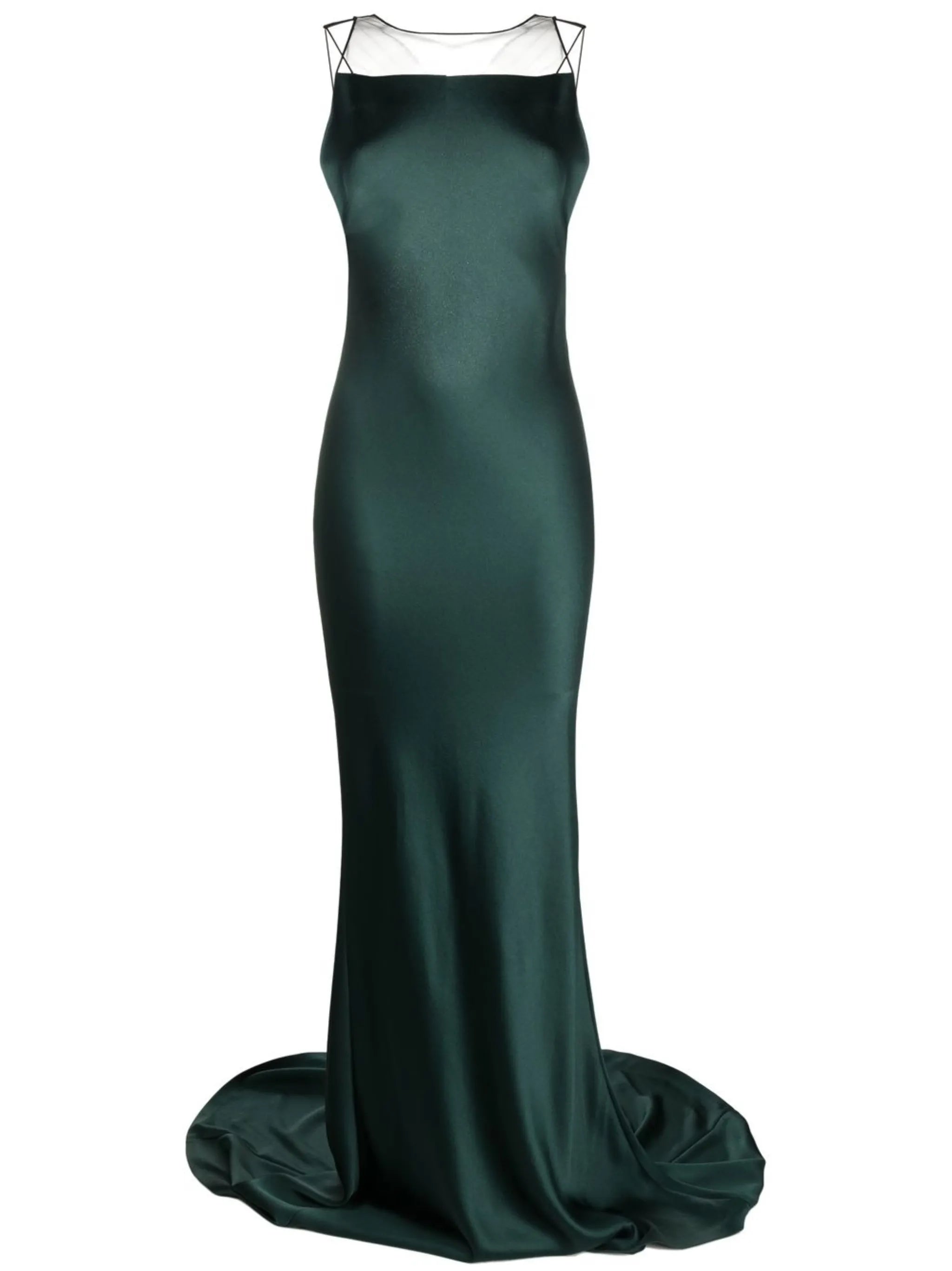 satin fishtail gown
