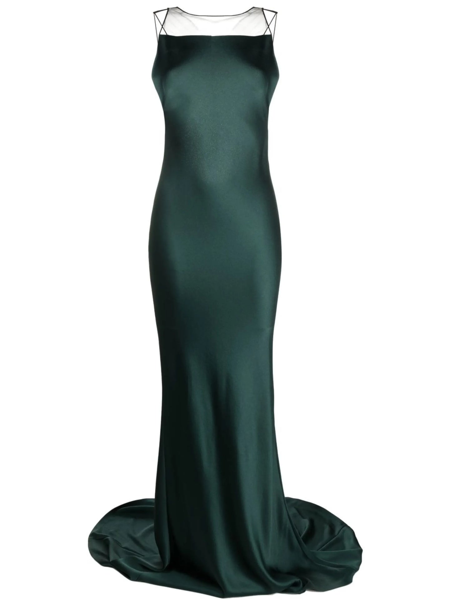 satin fishtail gown