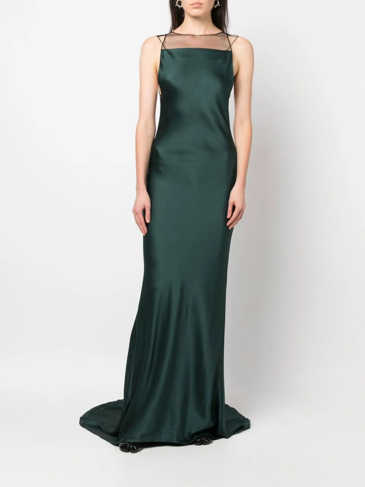 satin fishtail gown