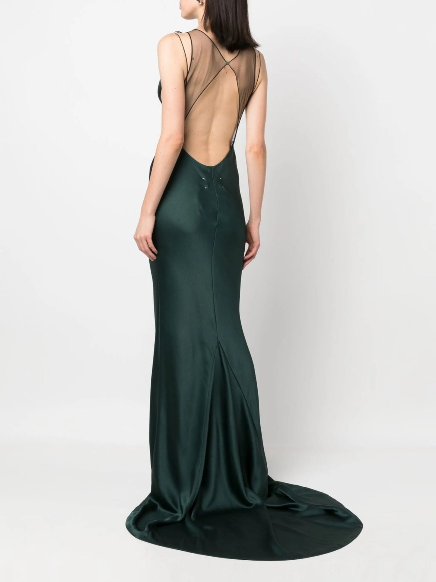 satin fishtail gown