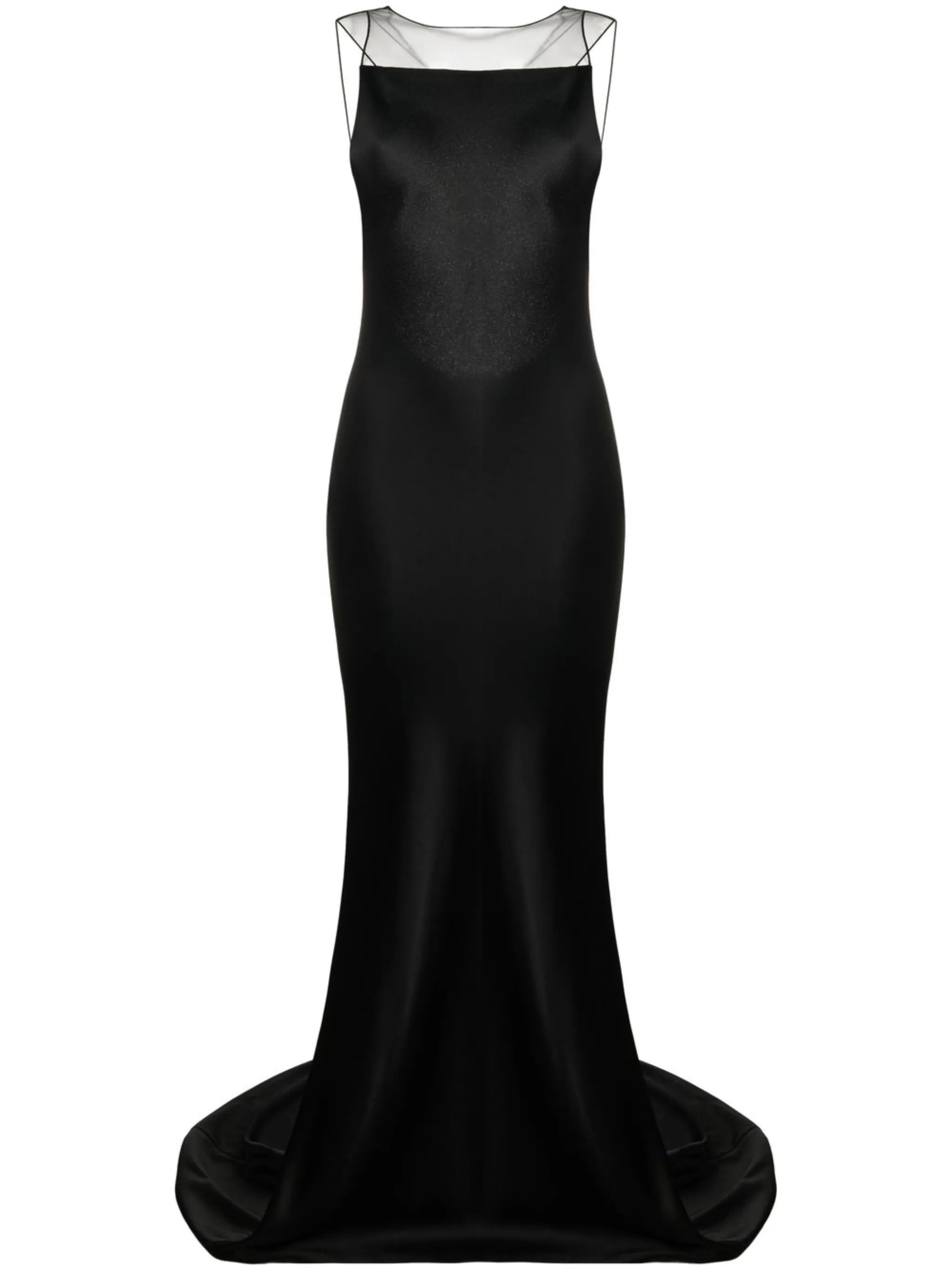 satin fishtail gown