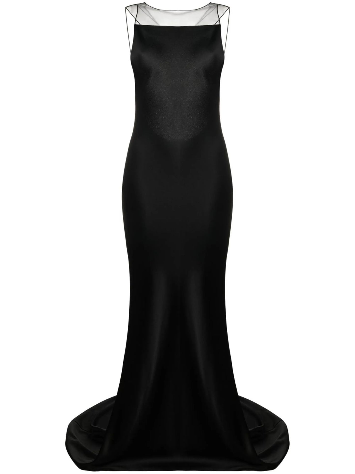 satin fishtail gown
