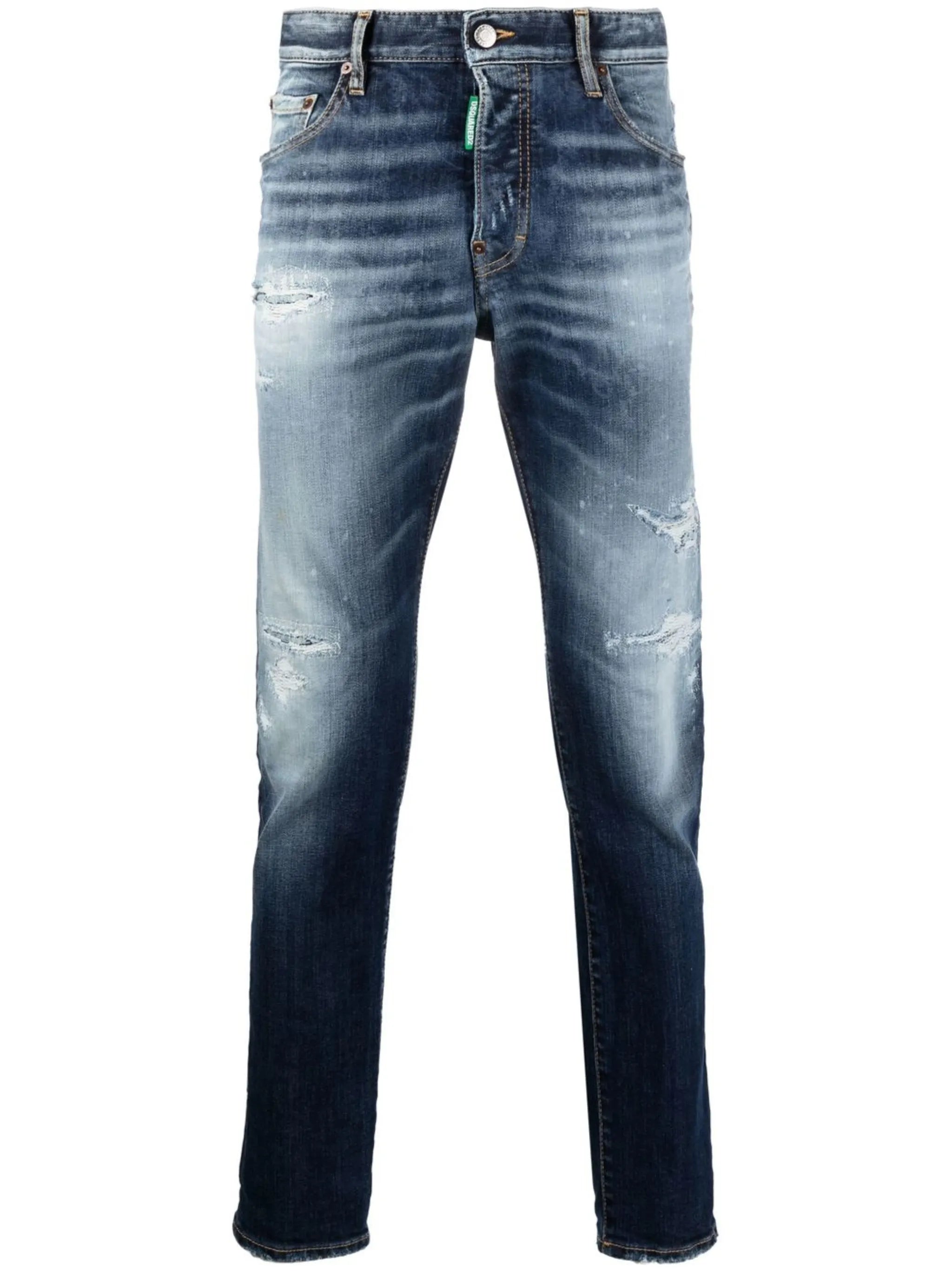 distressed-effect slim jeans