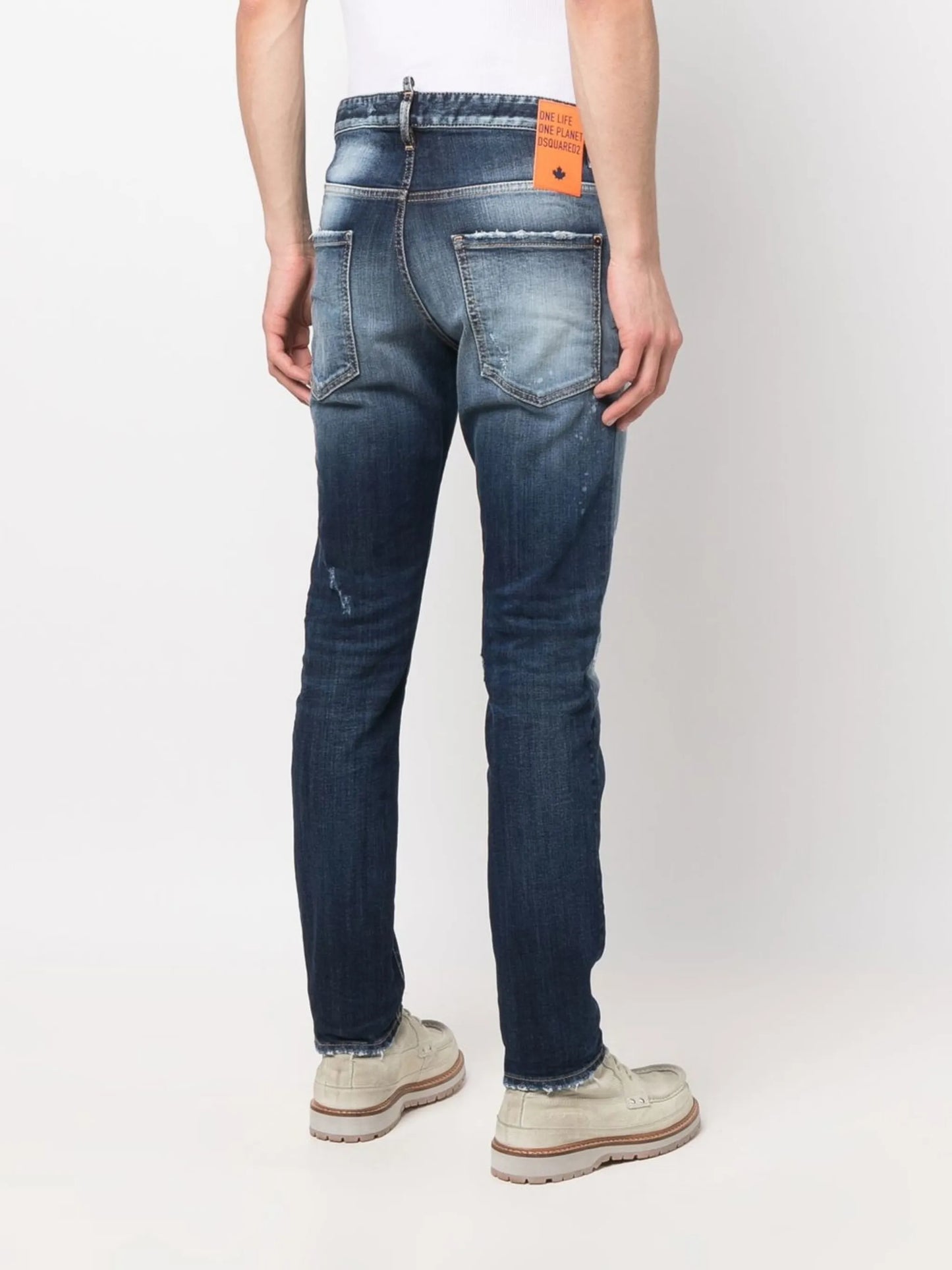 distressed-effect slim jeans