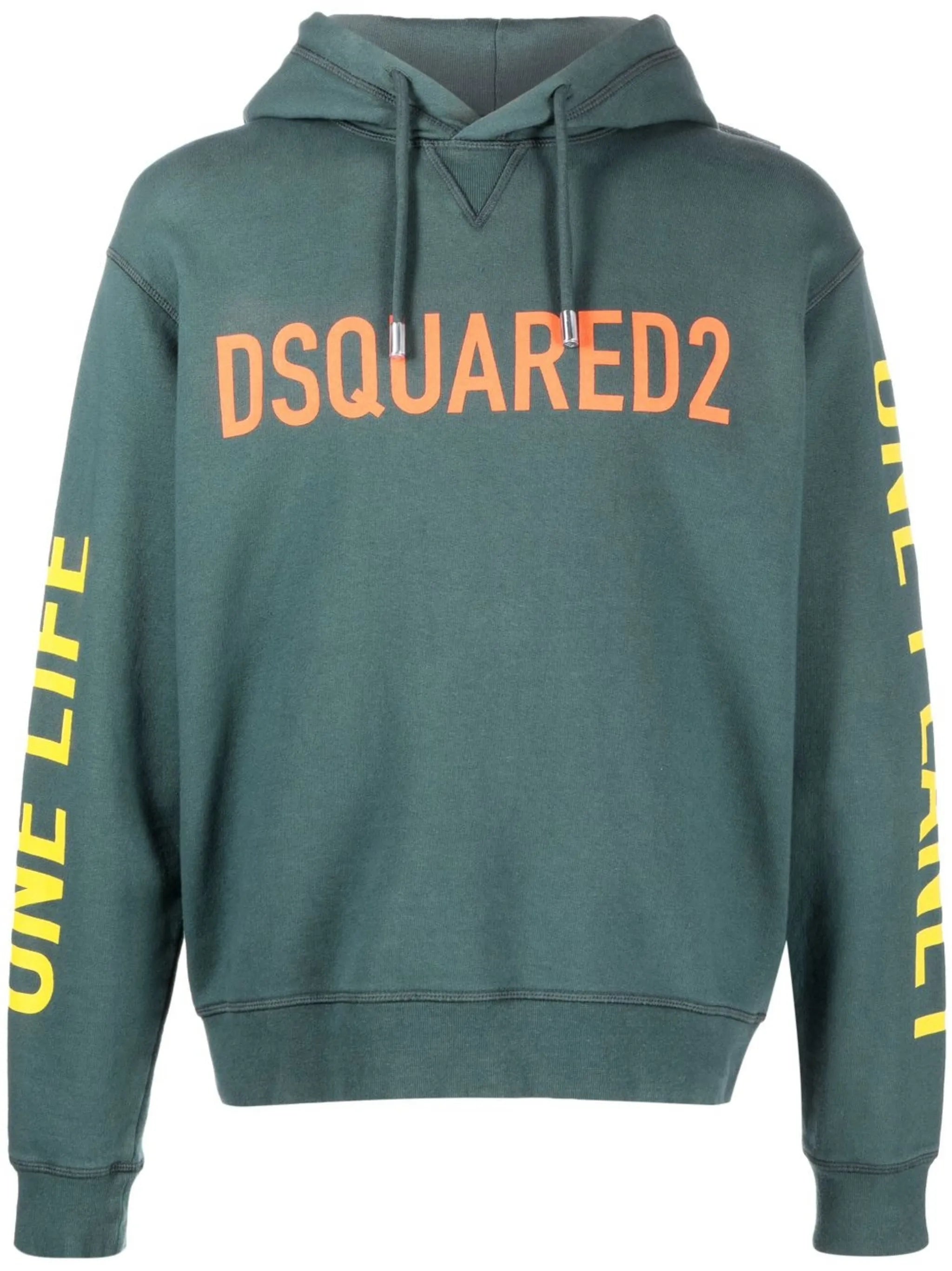 slogan-print cotton hoodie