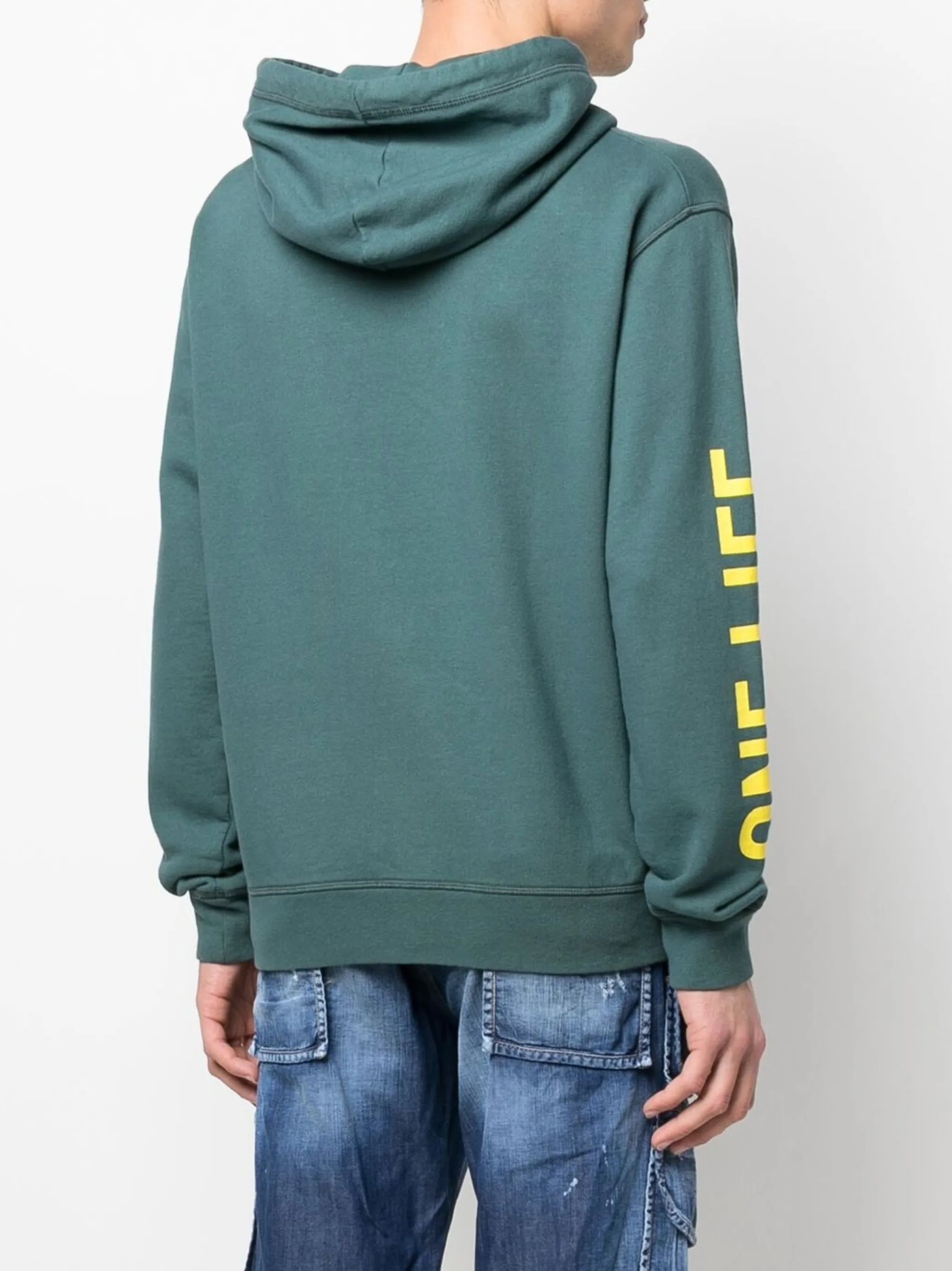 slogan-print cotton hoodie