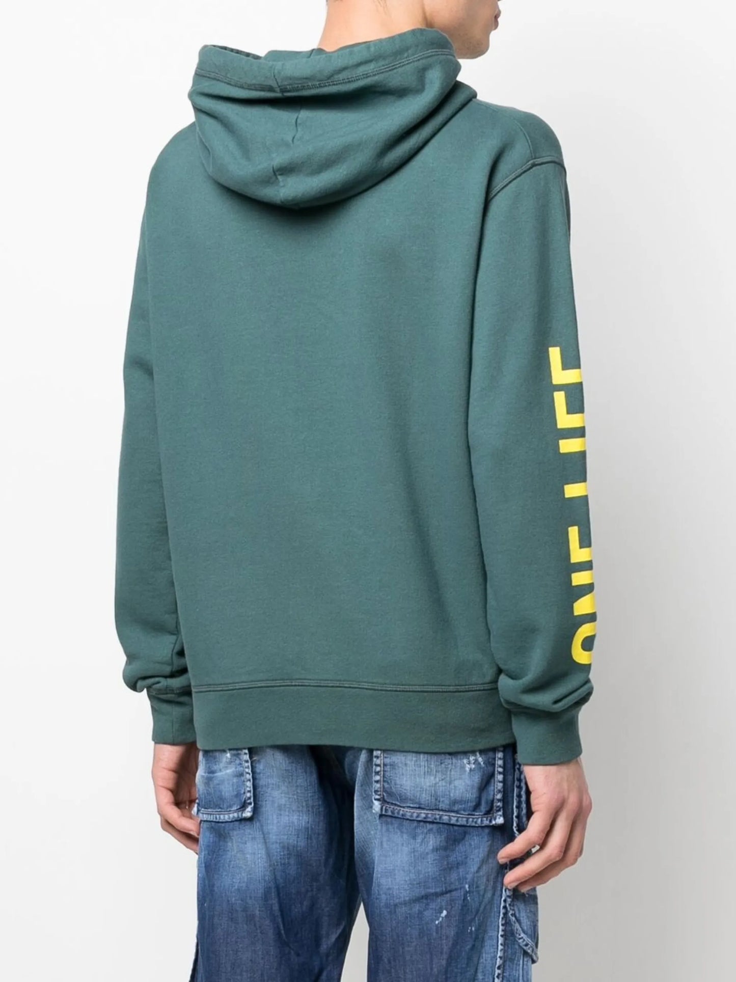 slogan-print cotton hoodie