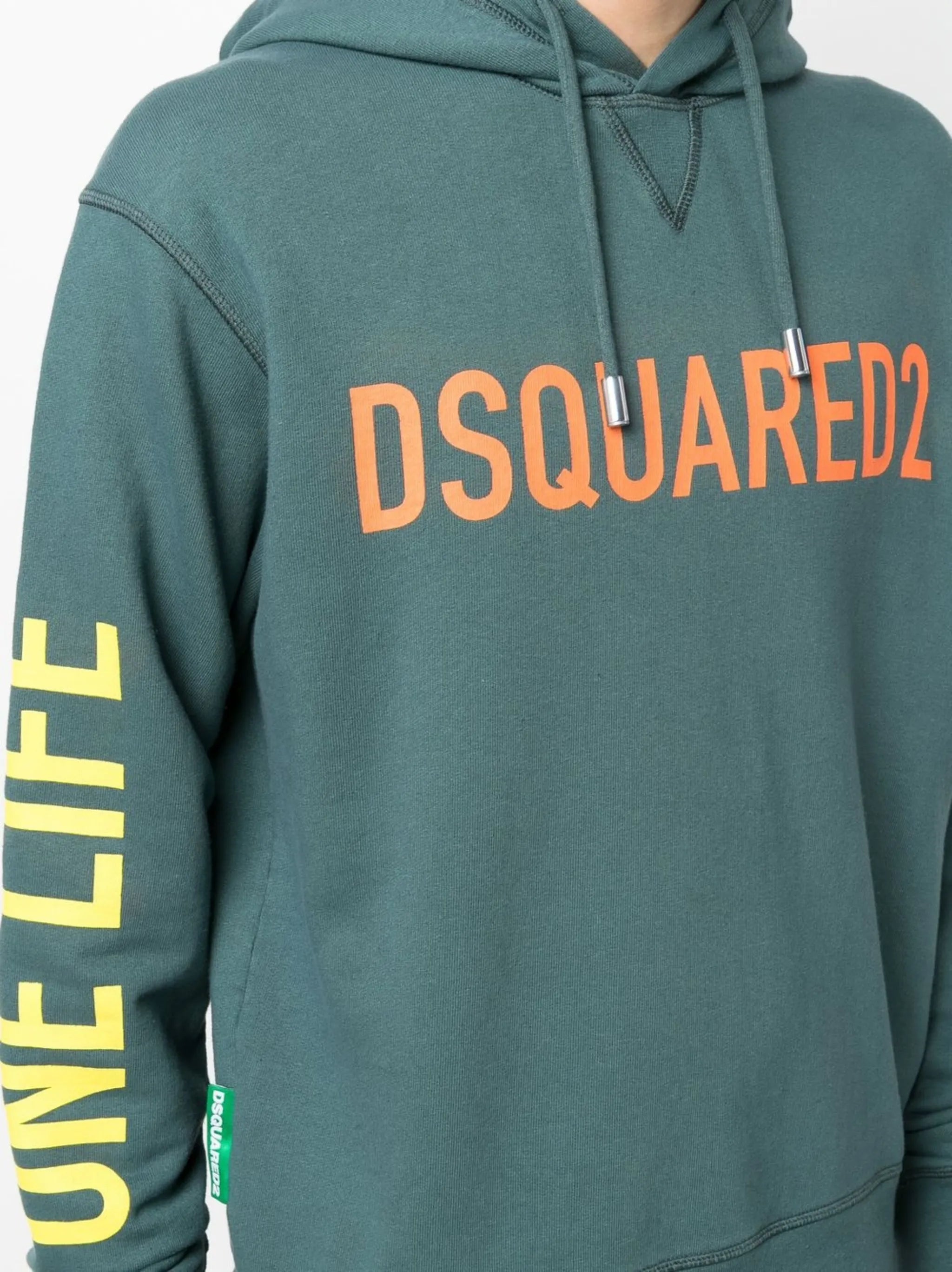 slogan-print cotton hoodie