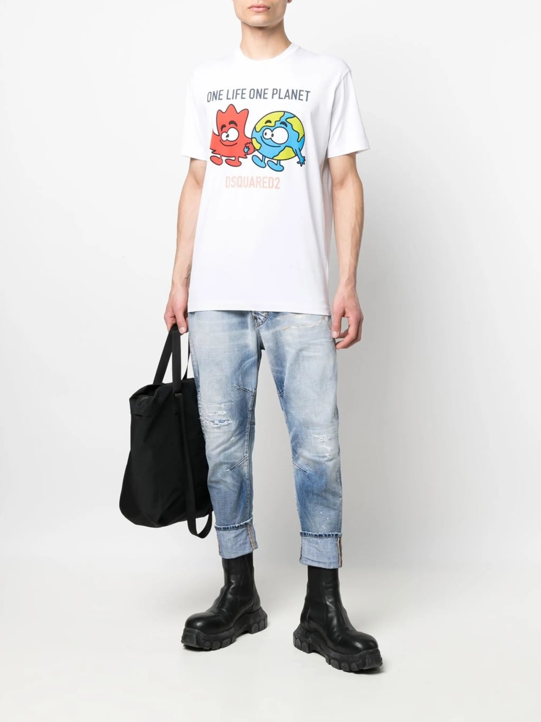 slogan-print cotton T-shirt