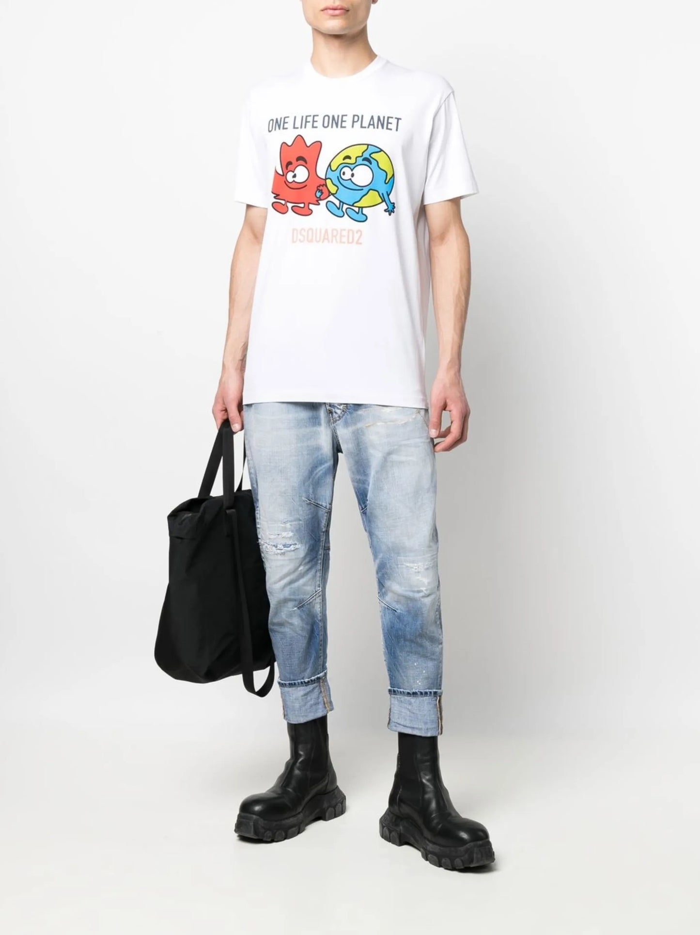 slogan-print cotton T-shirt