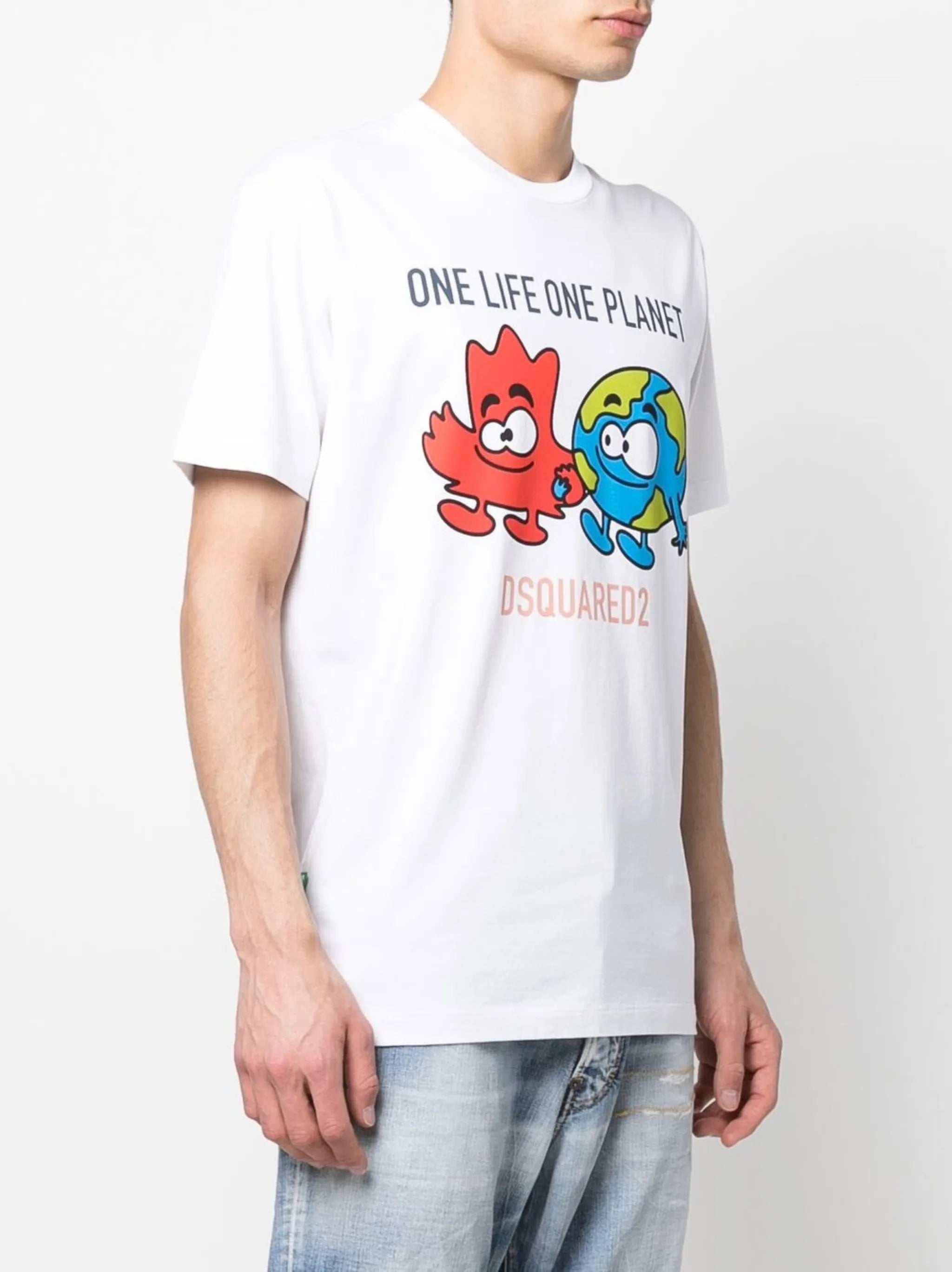slogan-print cotton T-shirt