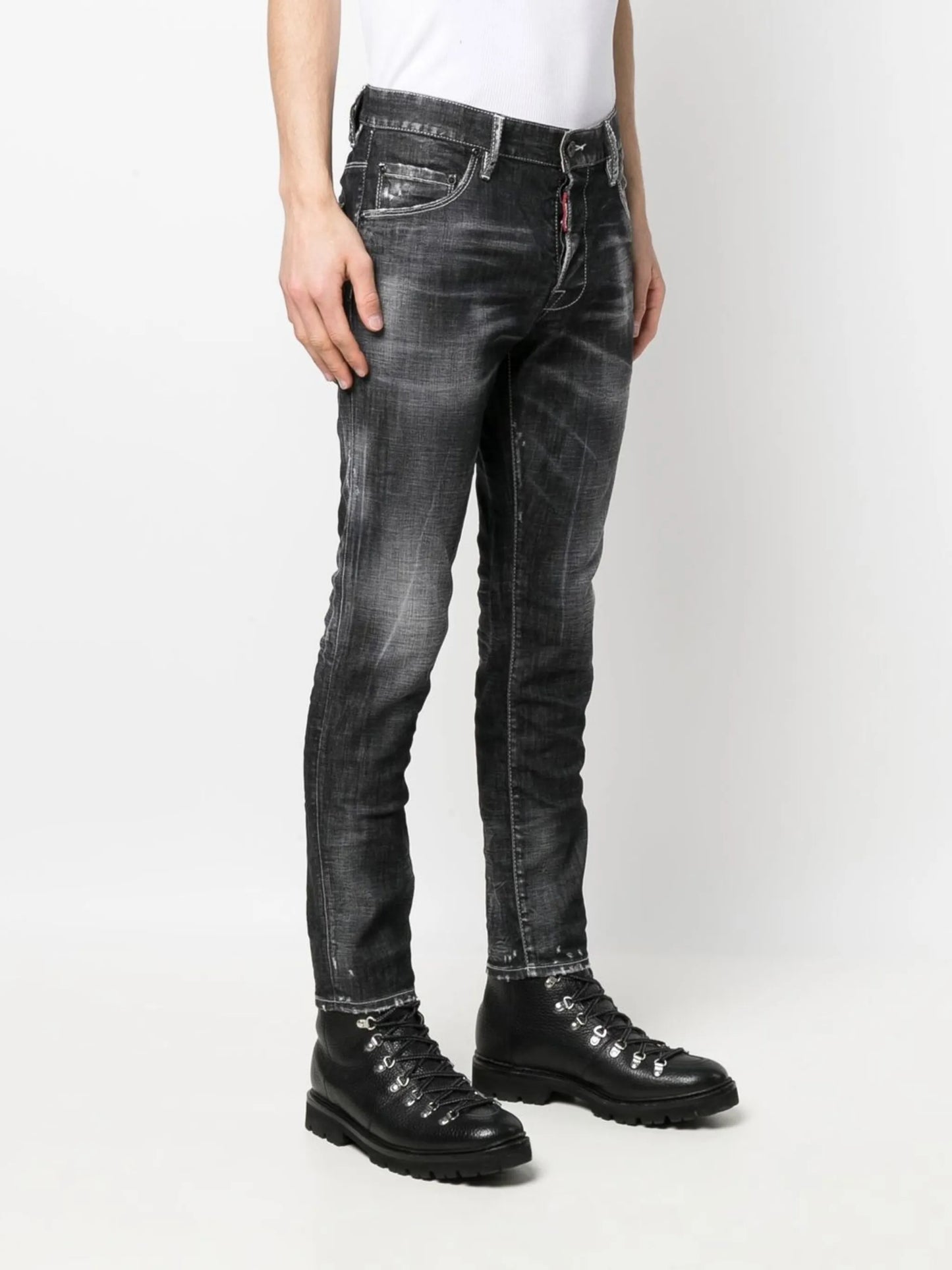 slim-fit straight-leg jeans