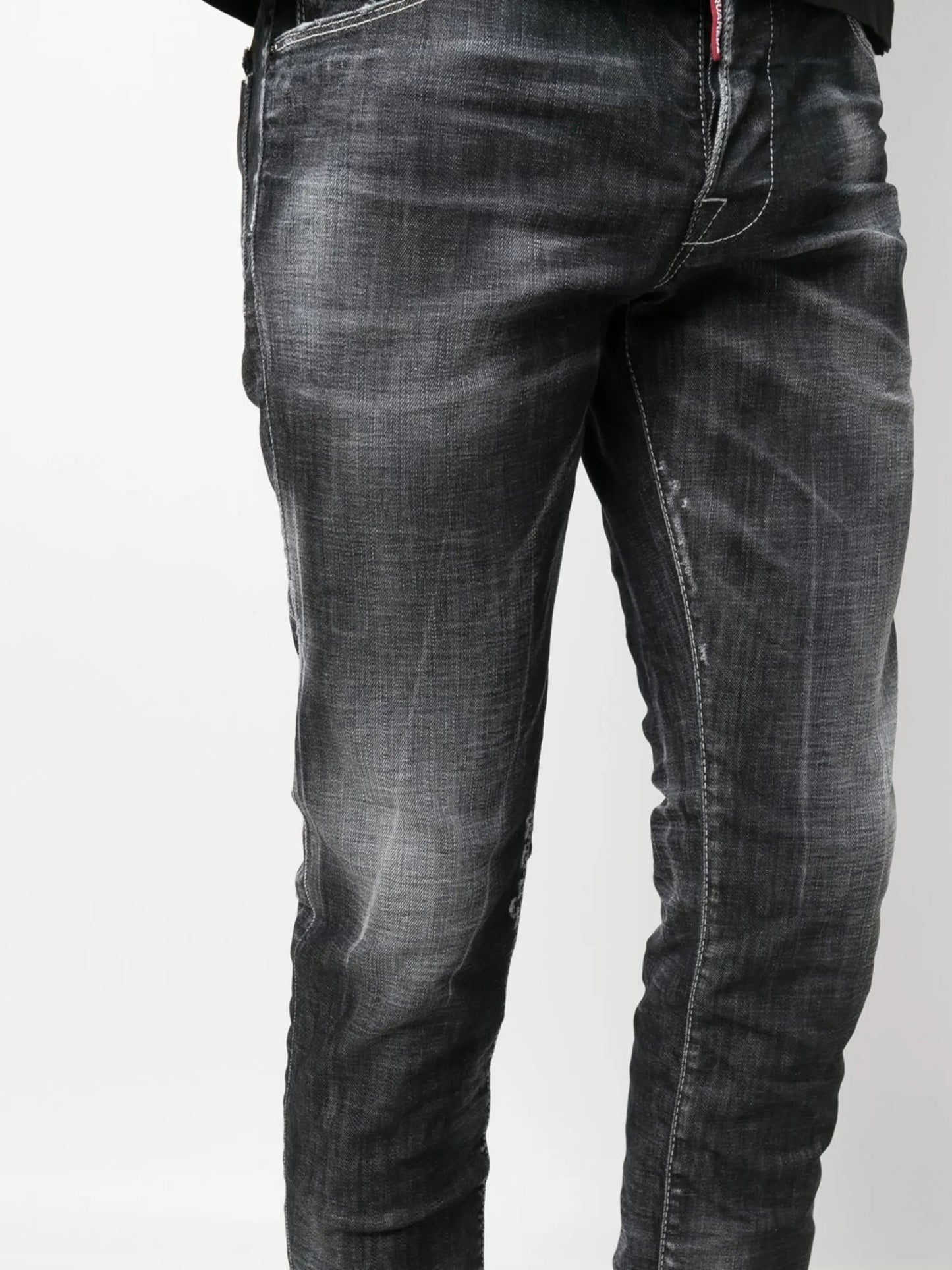 slim-fit straight-leg jeans