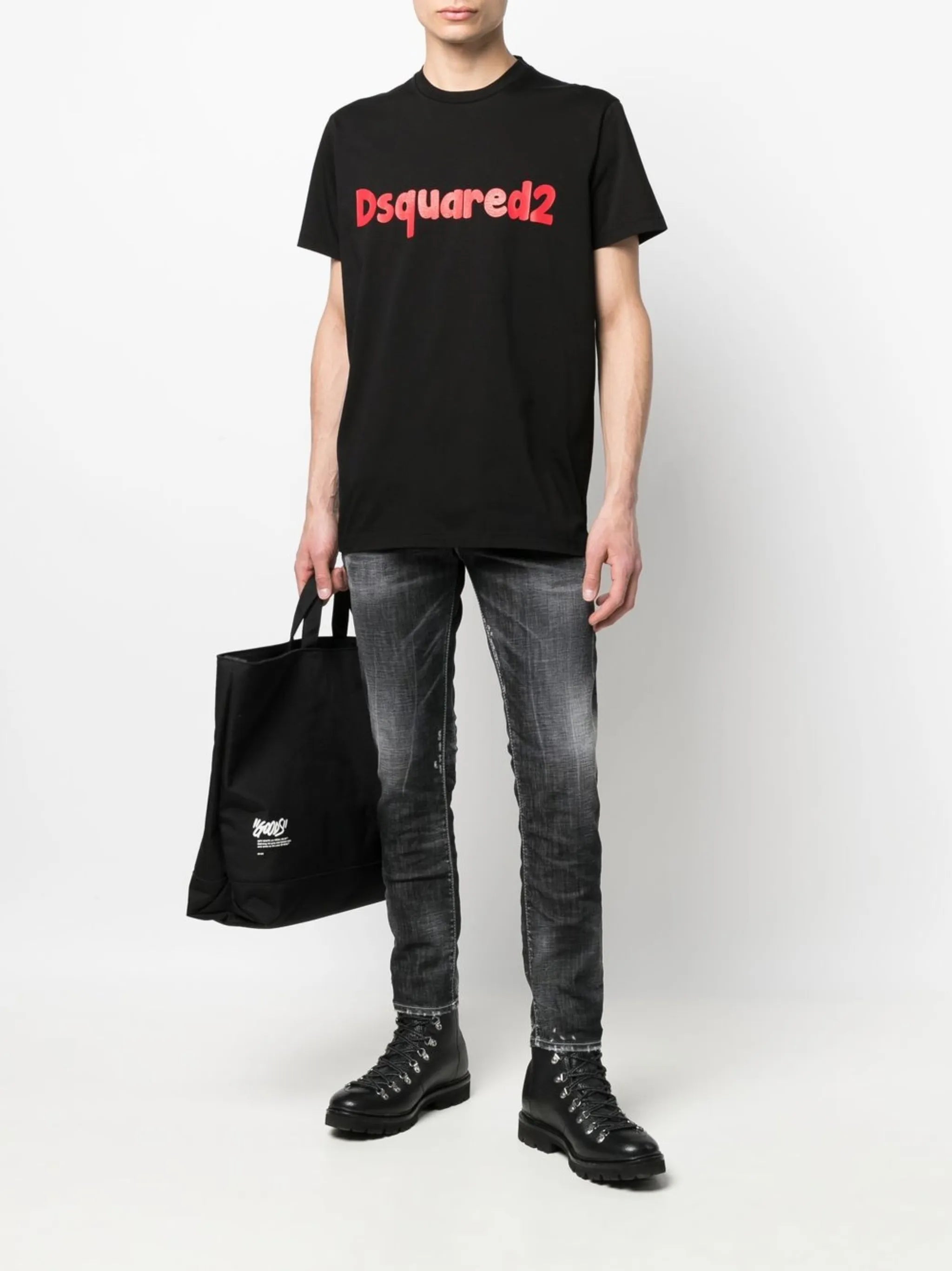 slim-fit straight-leg jeans