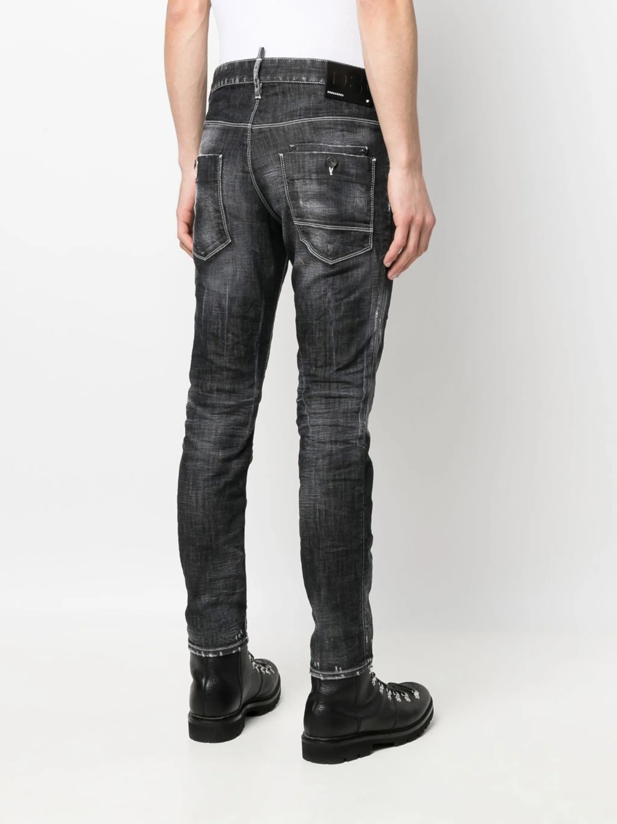 slim-fit straight-leg jeans