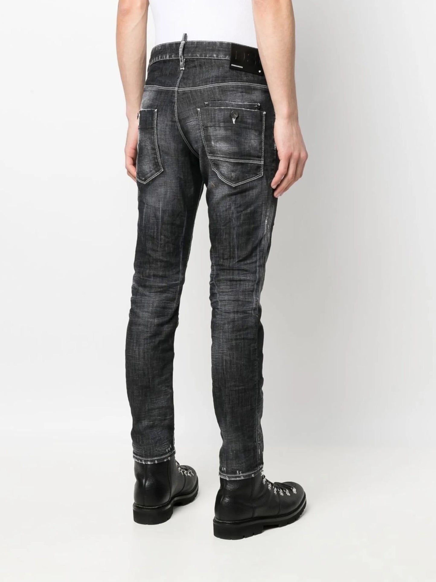slim-fit straight-leg jeans
