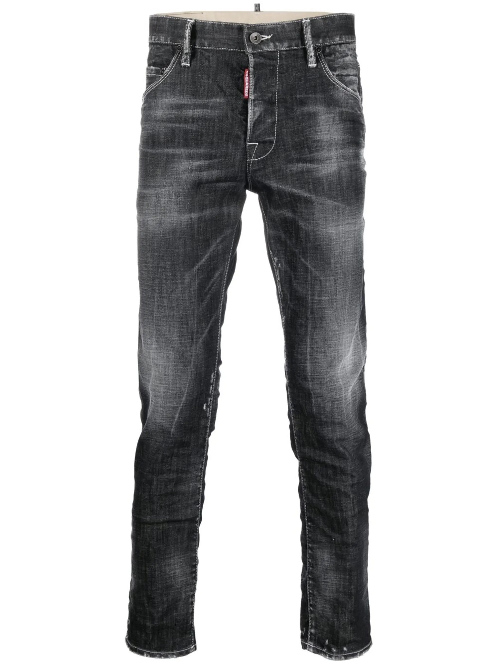 slim-fit straight-leg jeans