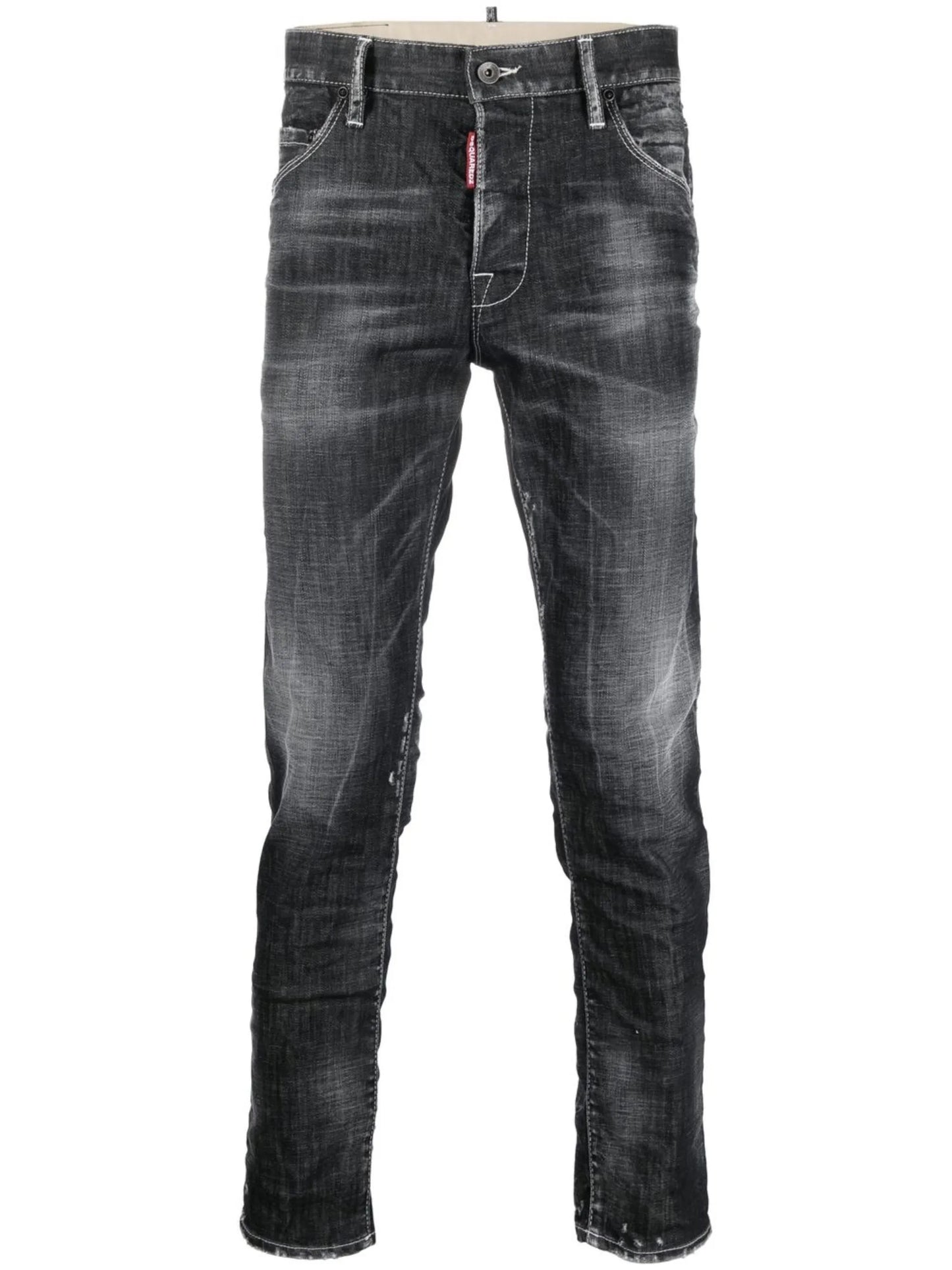 slim-fit straight-leg jeans