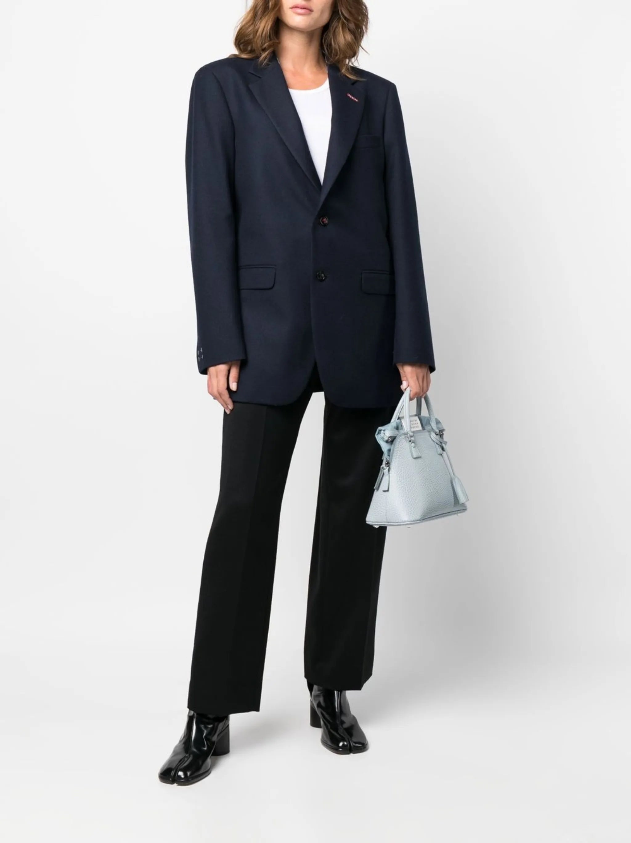 single-breasted twill blazer