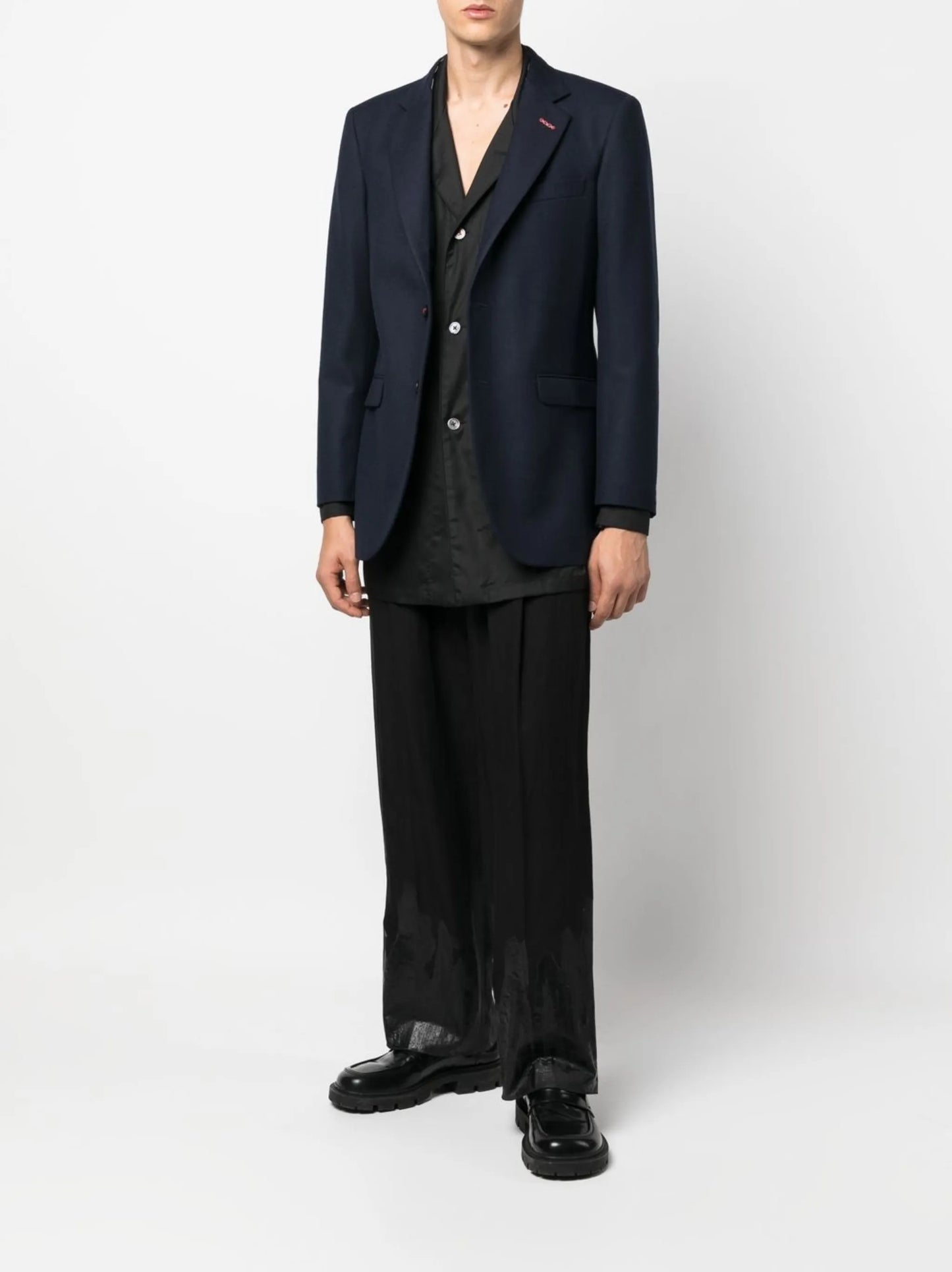 single-breasted twill blazer