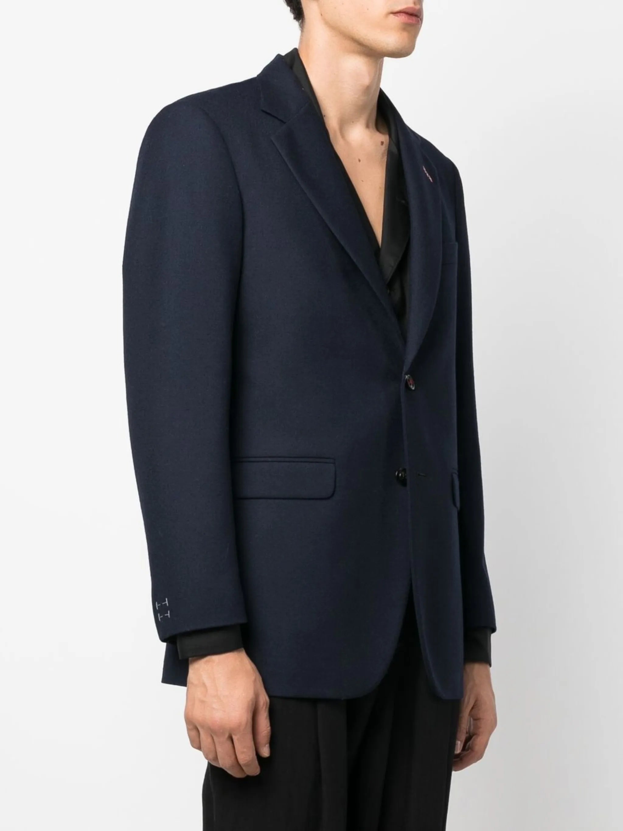 single-breasted twill blazer