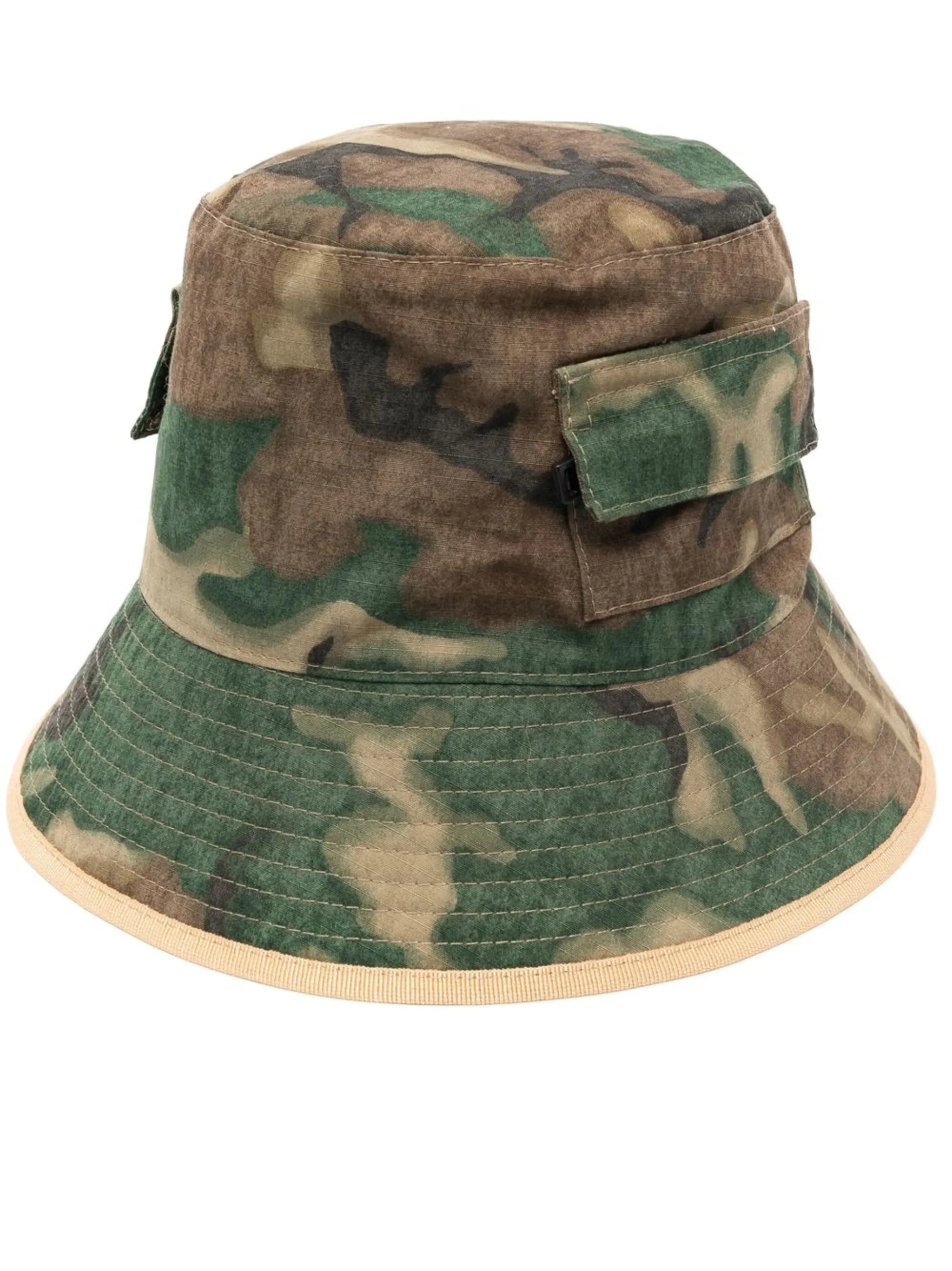 camouflage-print bucket hat
