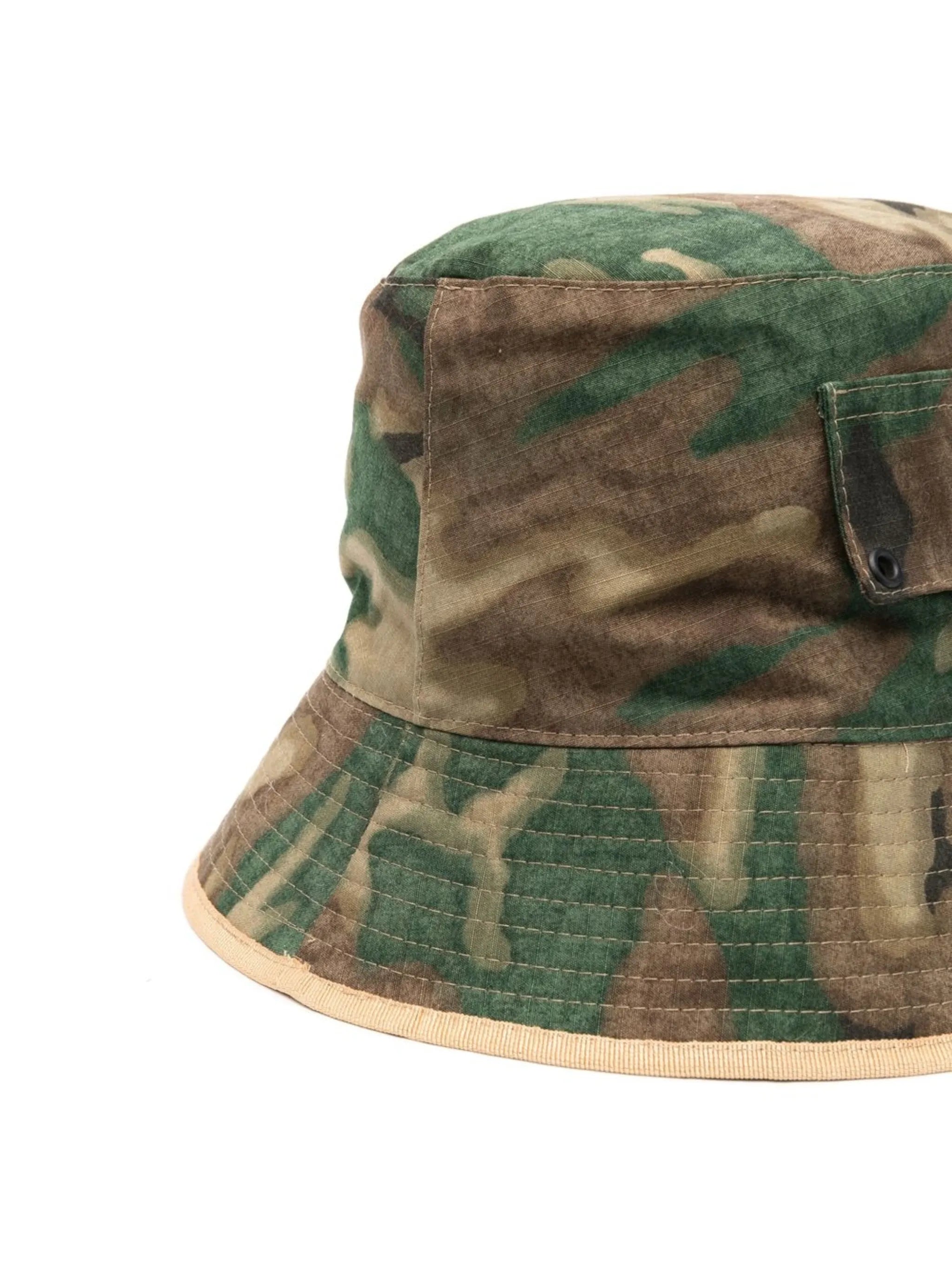 camouflage-print bucket hat