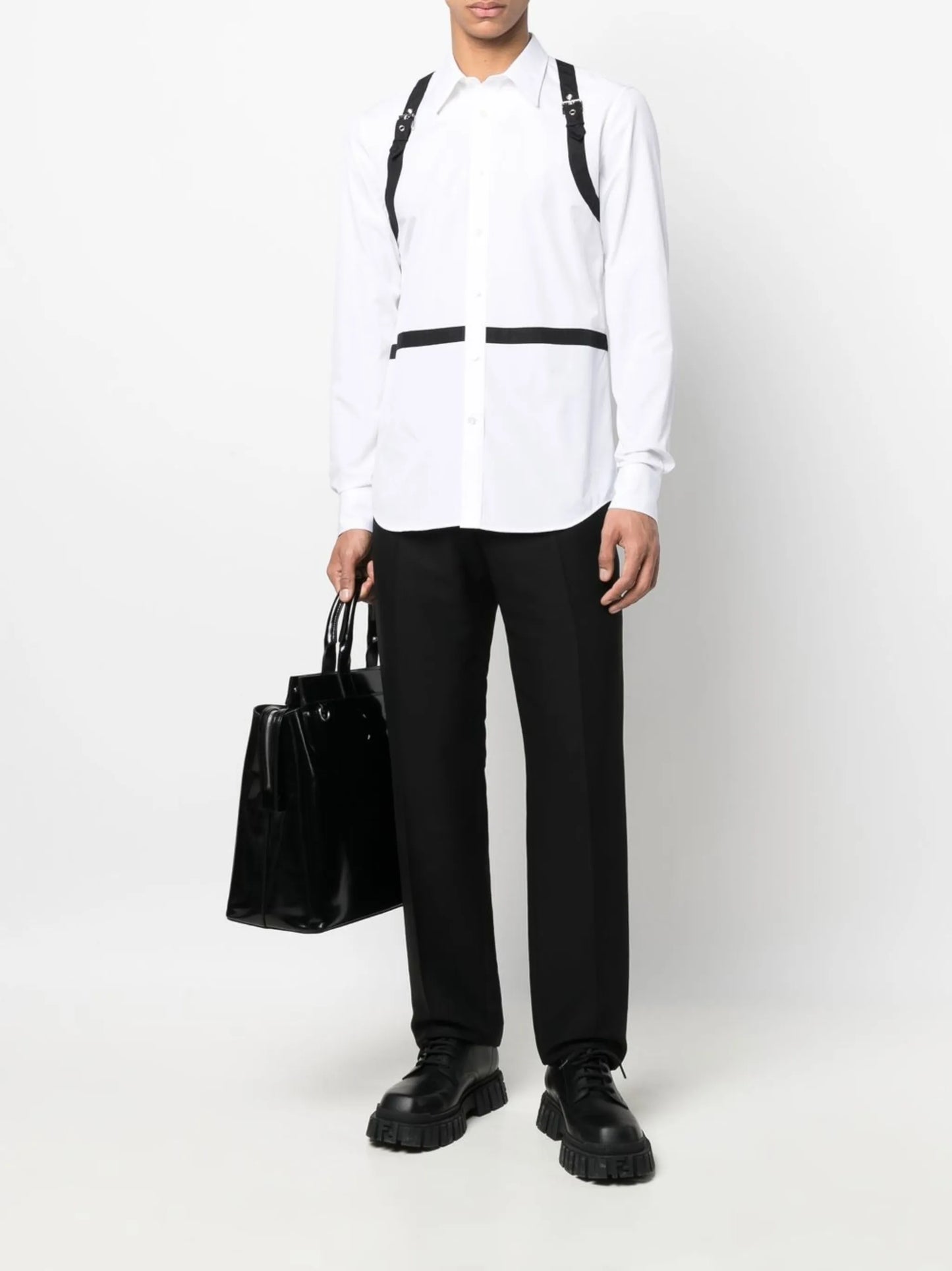 harness-detail long-sleeve shirt