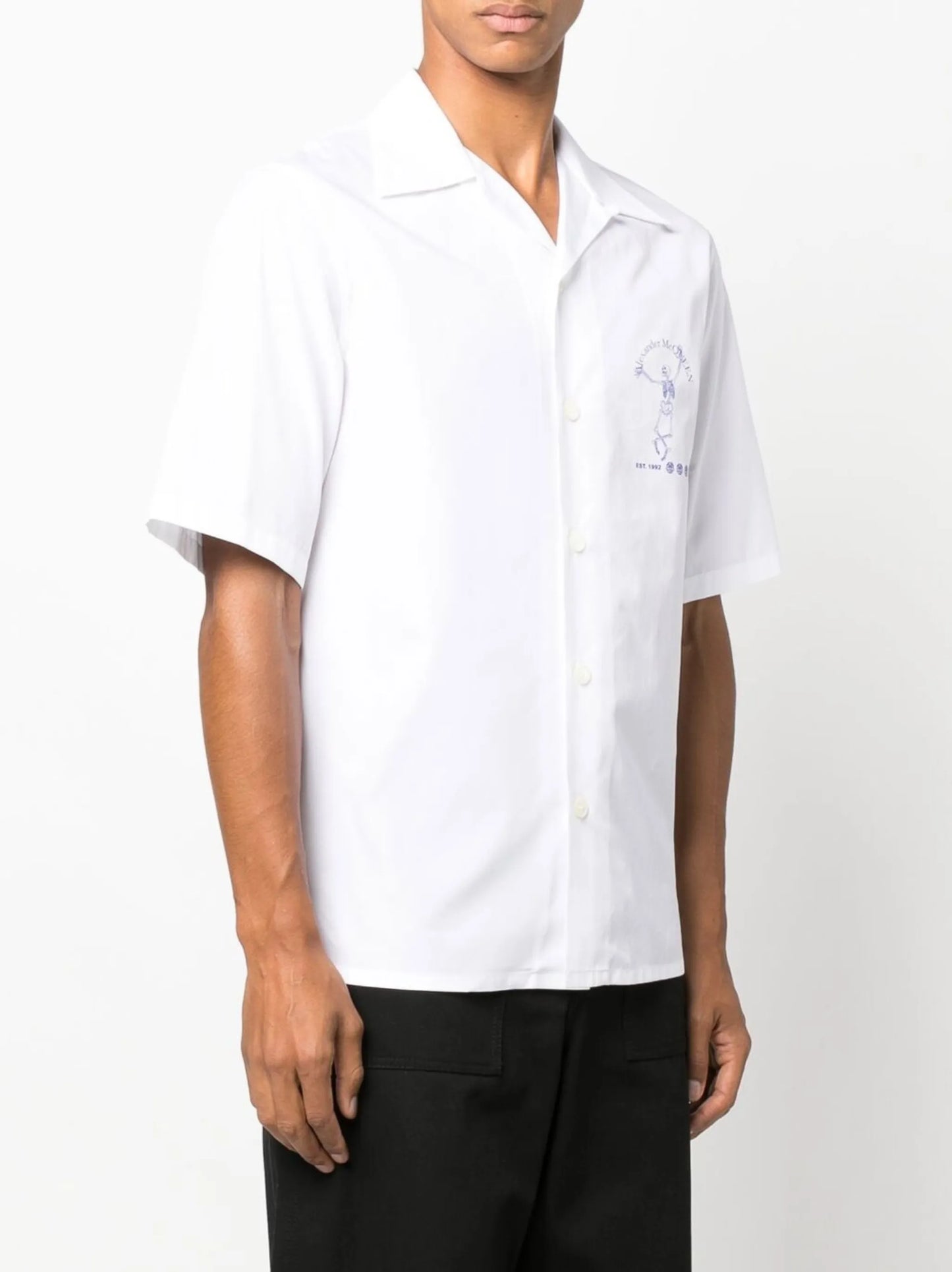 skeleton print cotton shirt