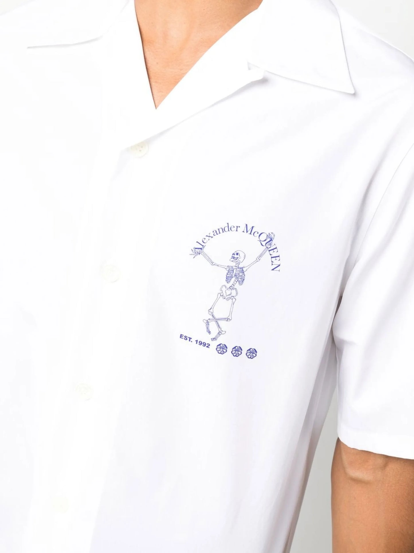 skeleton print cotton shirt