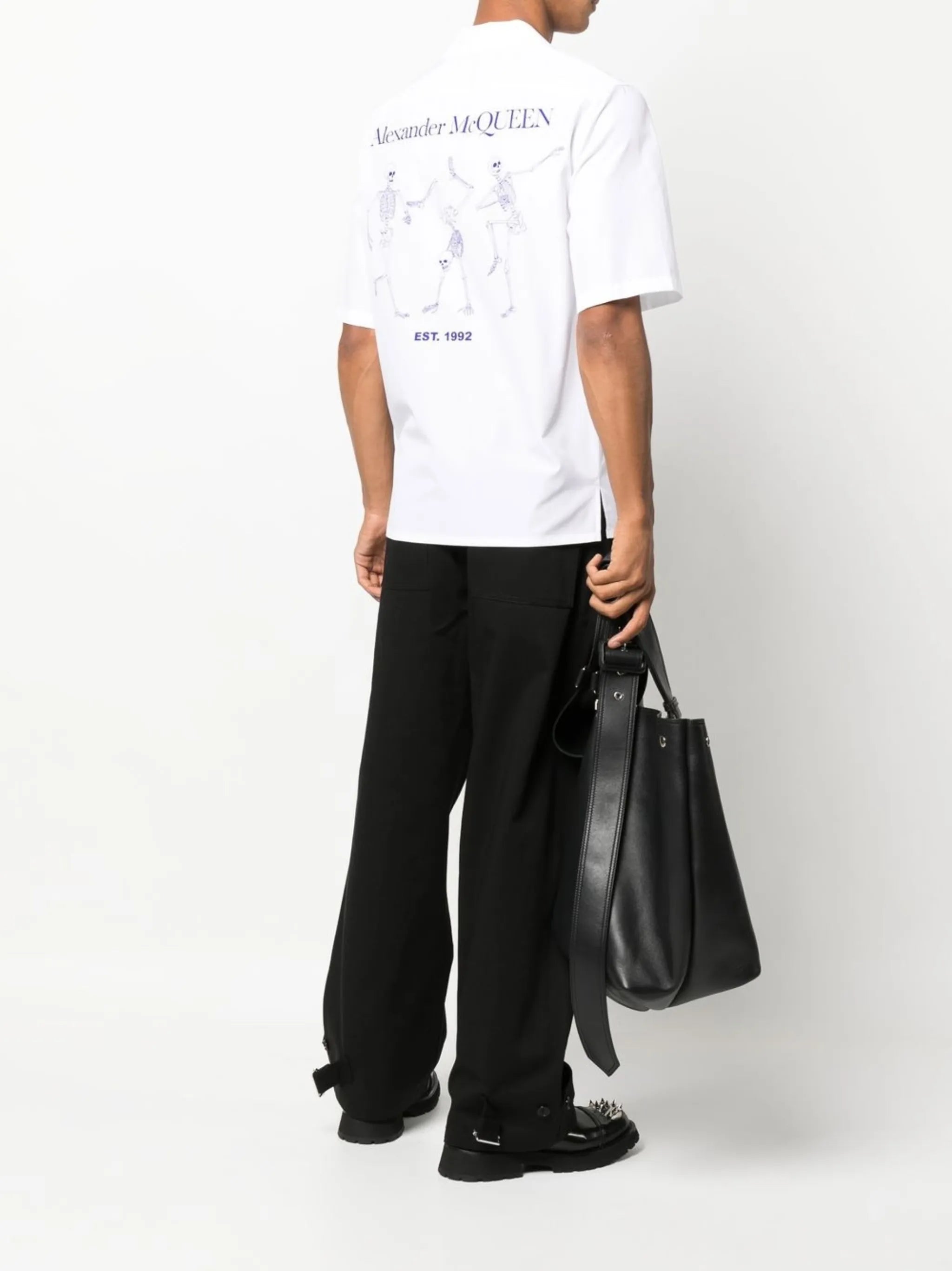 skeleton print cotton shirt