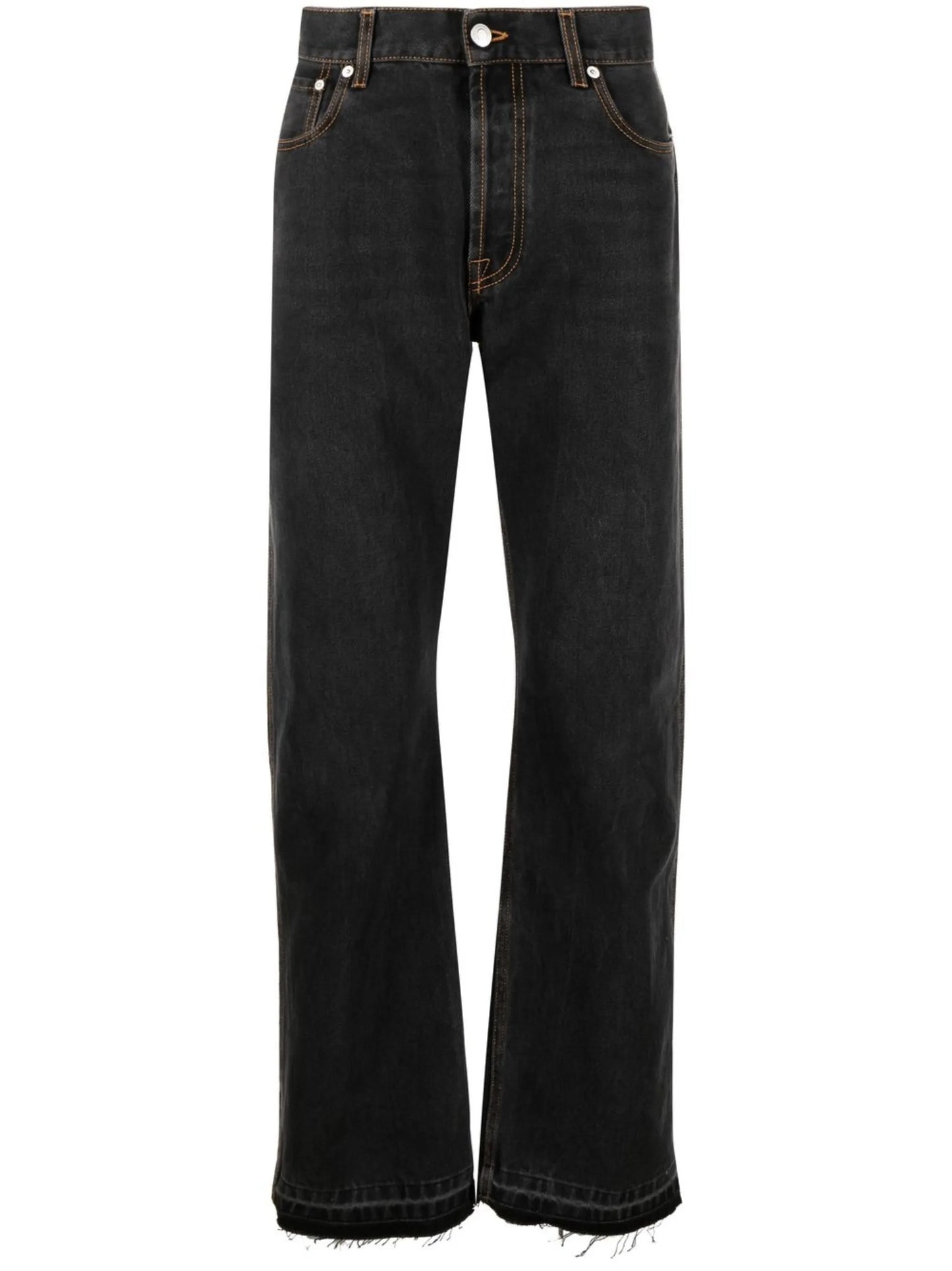 side stripe straight-leg jeans