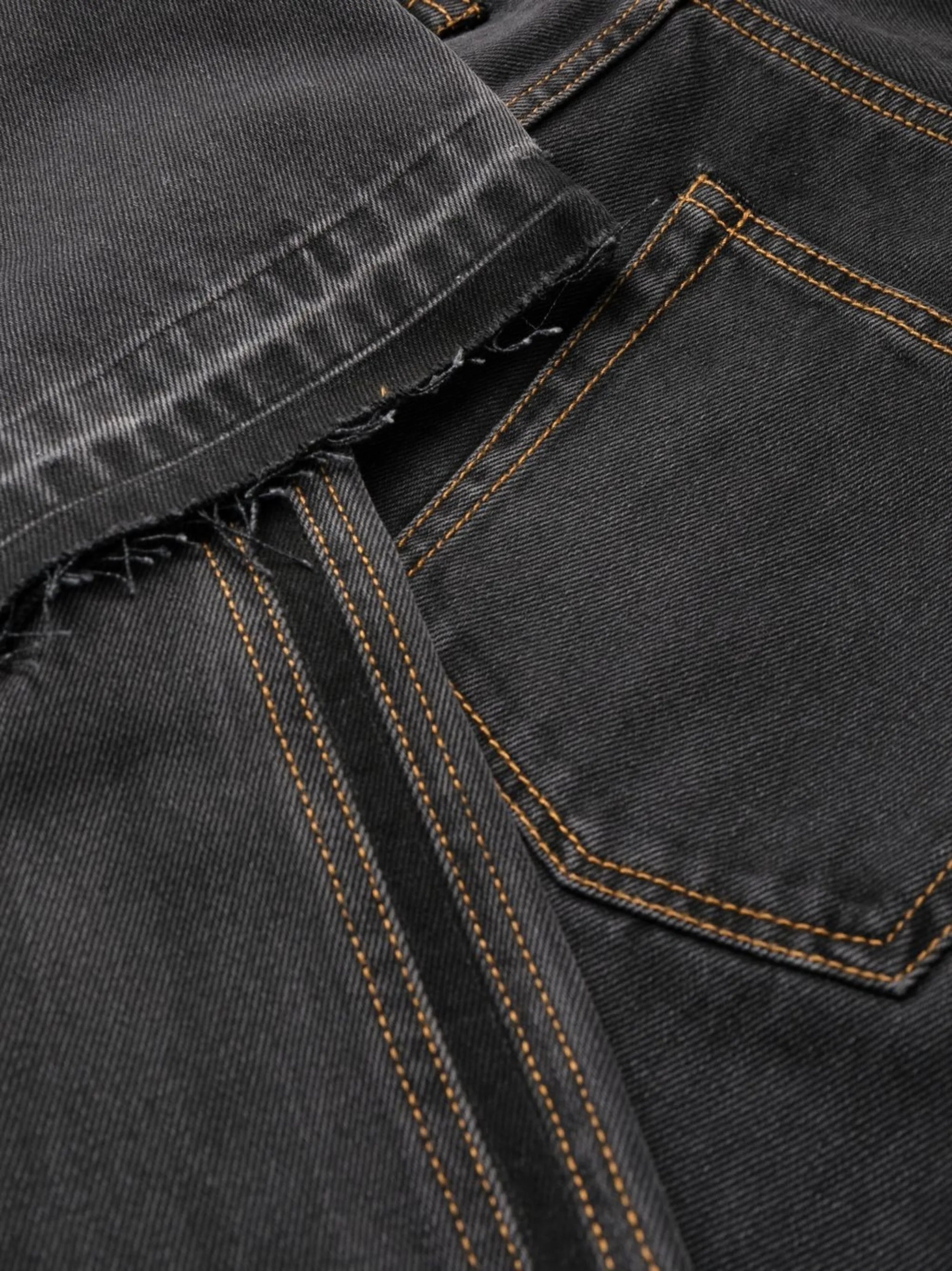 side stripe straight-leg jeans