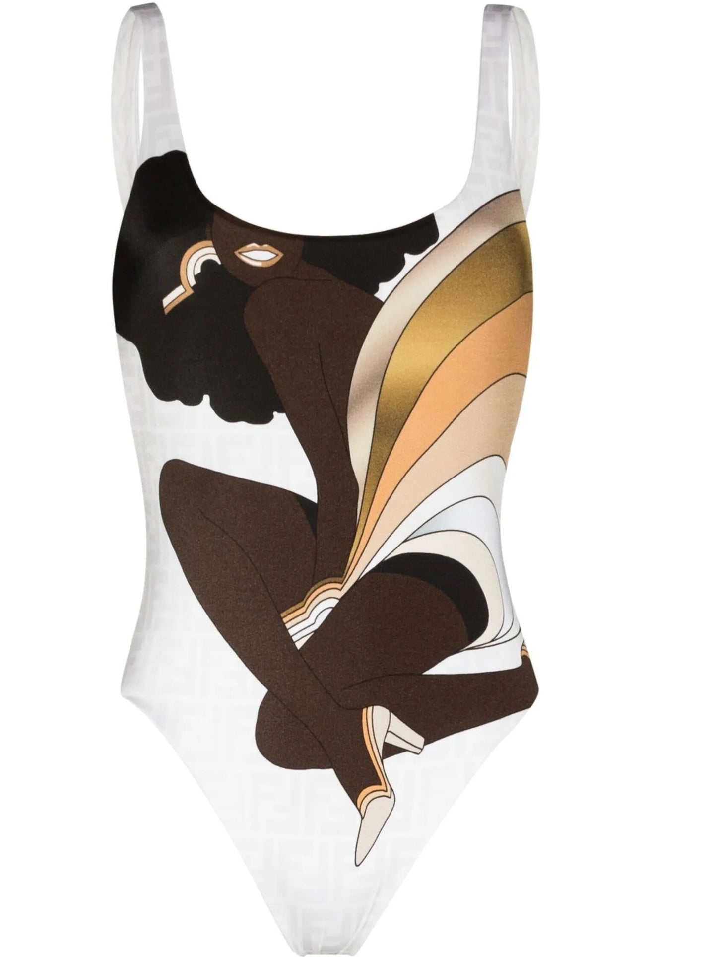 graphic-print swimsuit