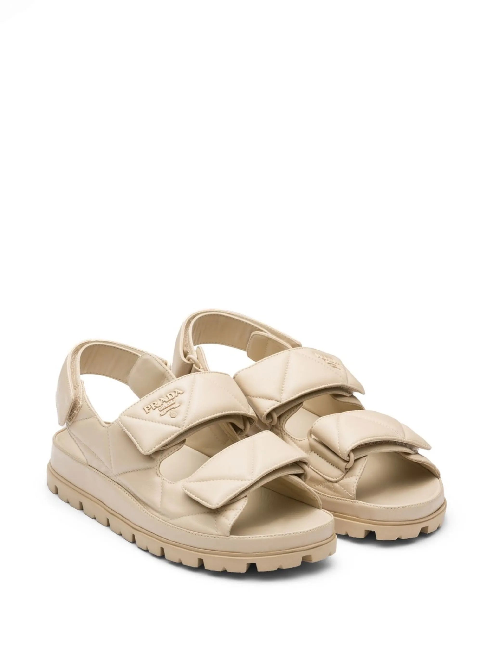 logo-plaque leather sandals