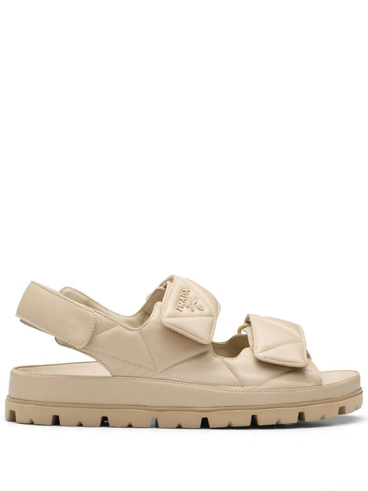 logo-plaque leather sandals