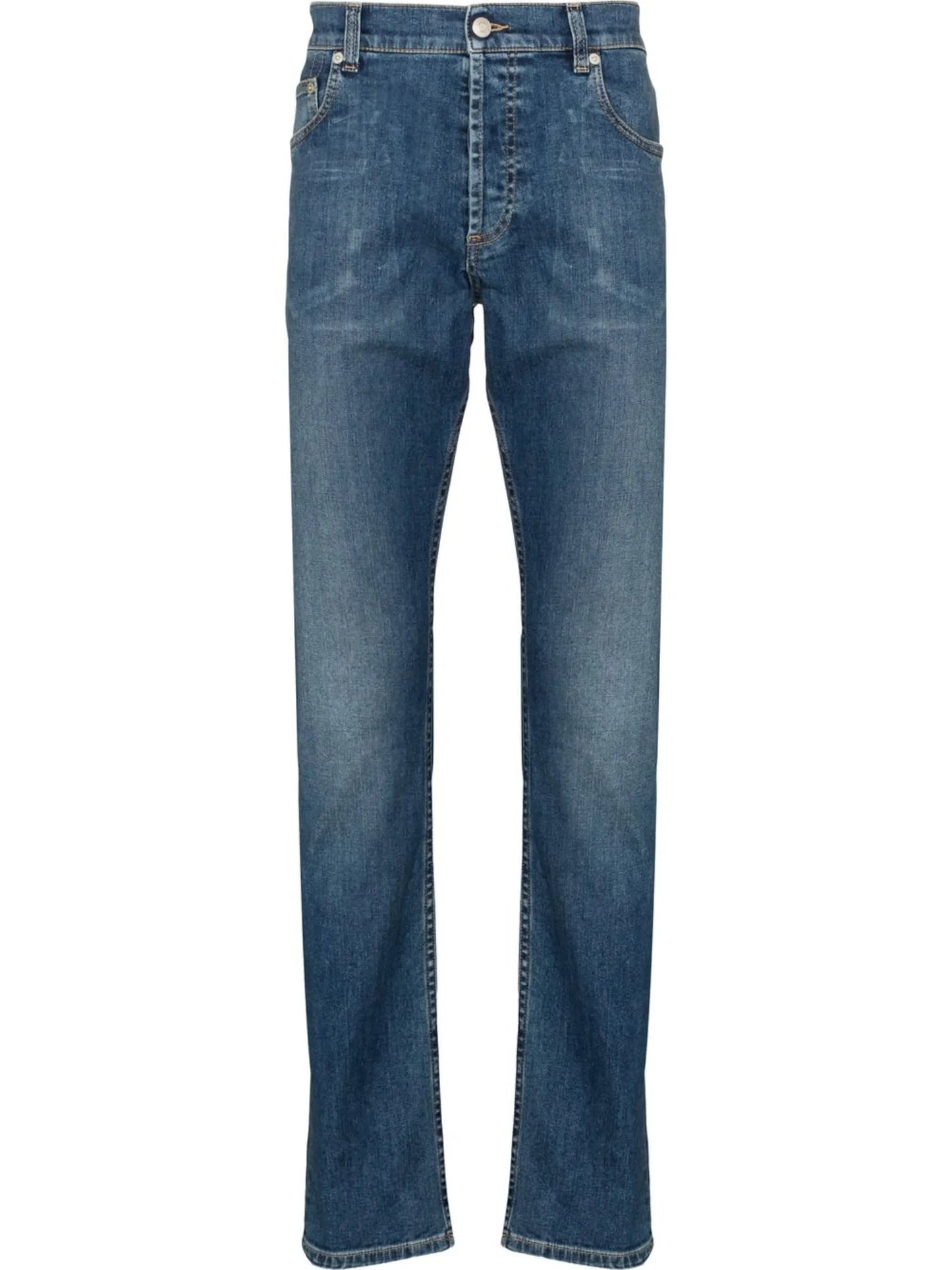 embroidered-logo straight-leg jeans