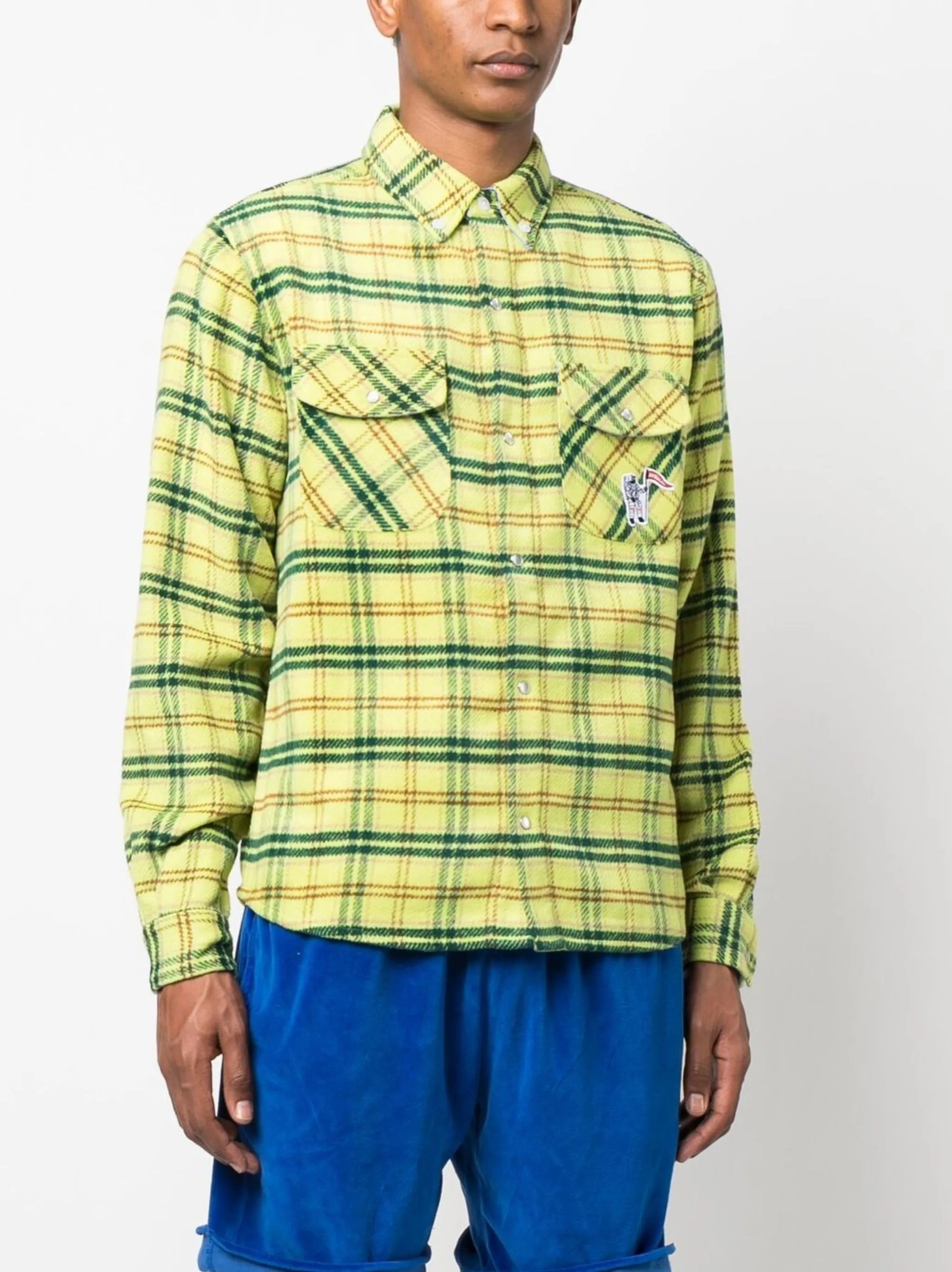 check-print button-down shirt