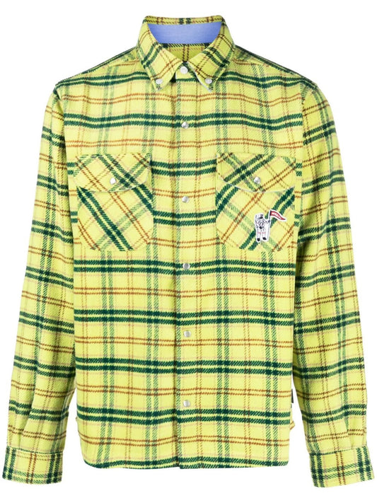 check-print button-down shirt