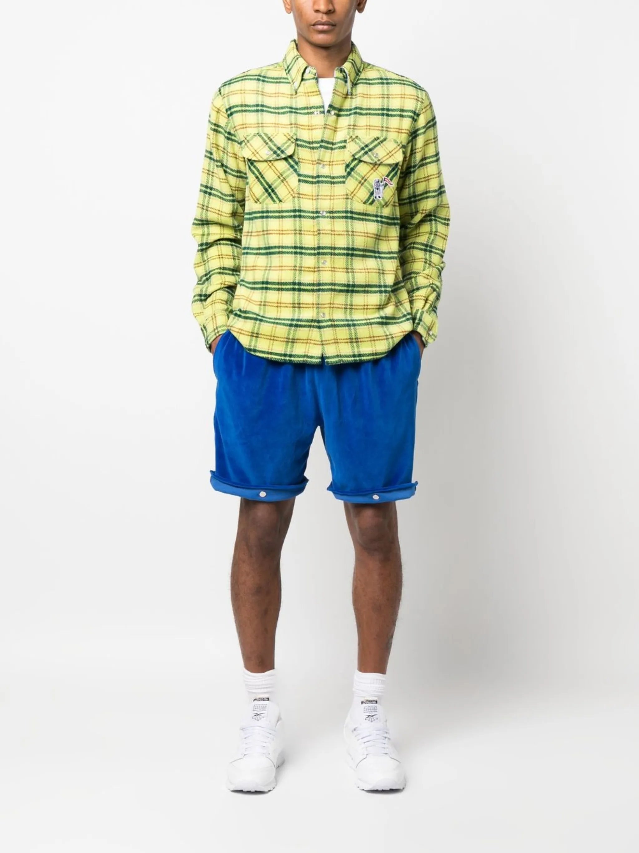 check-print button-down shirt