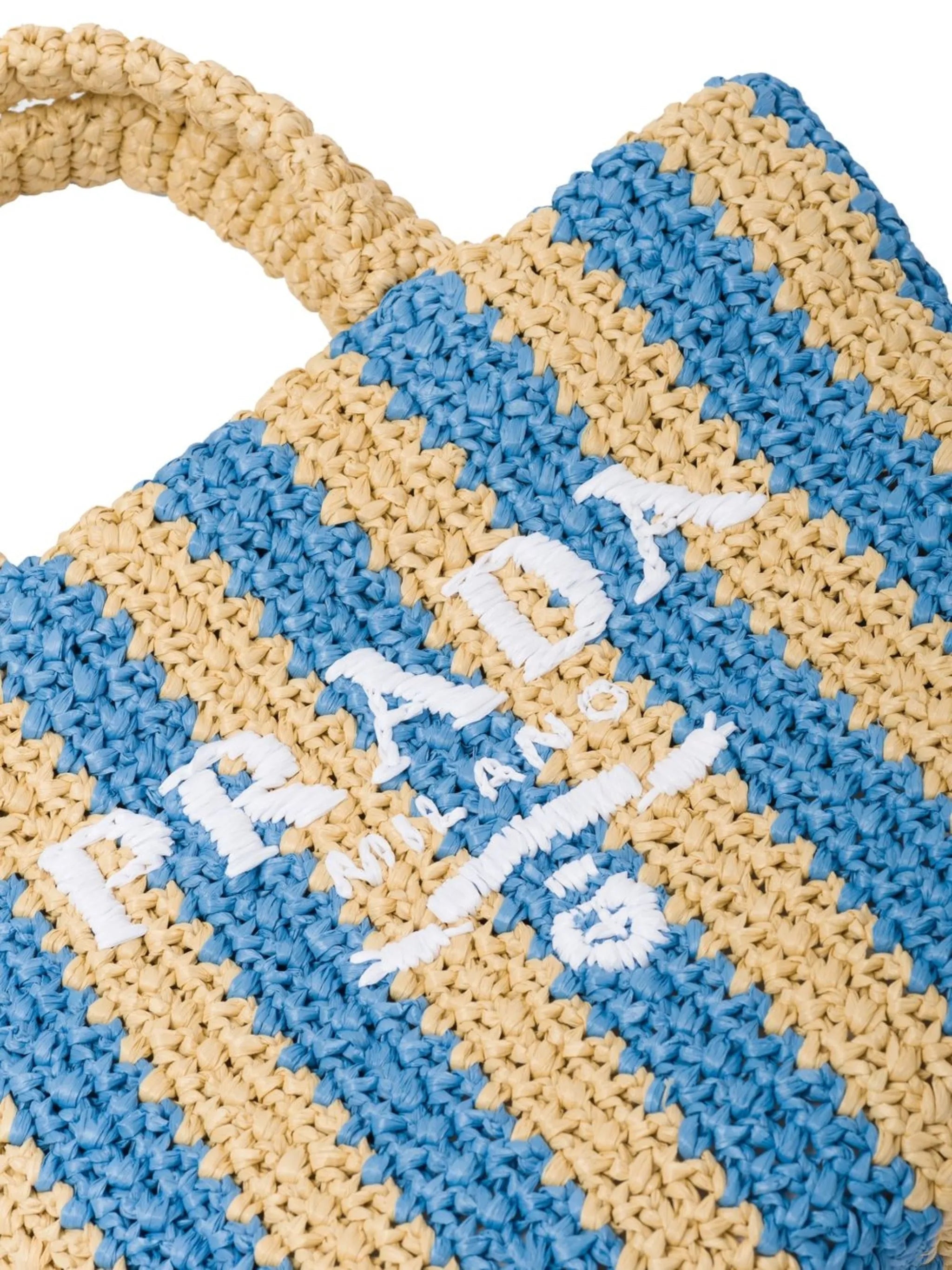 striped logo tote bag