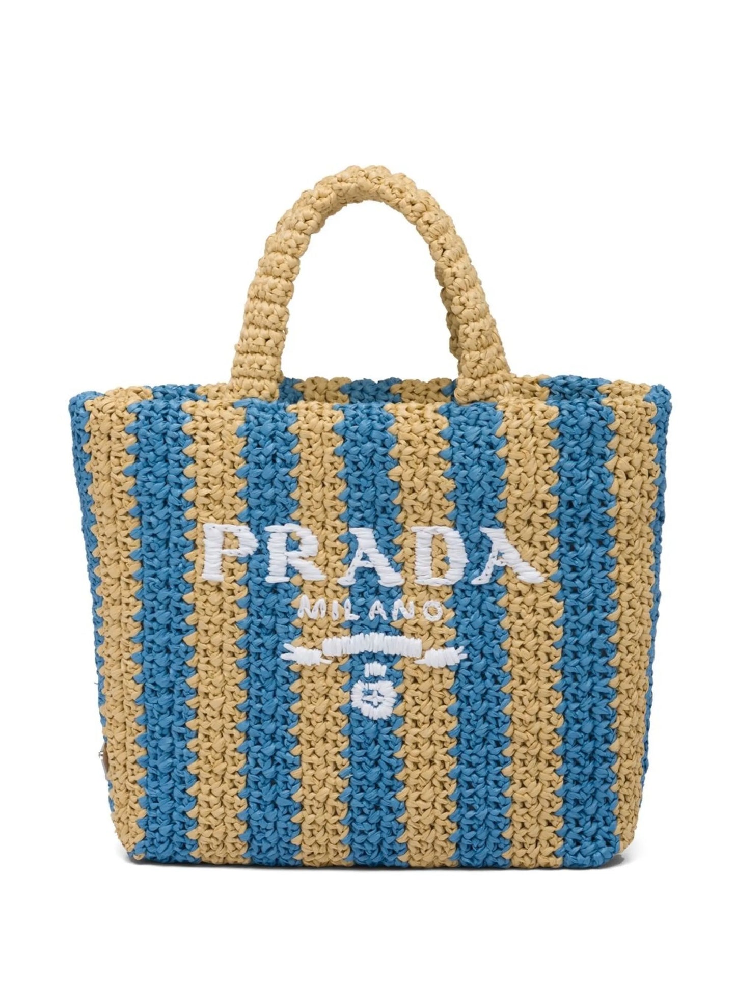 striped logo tote bag