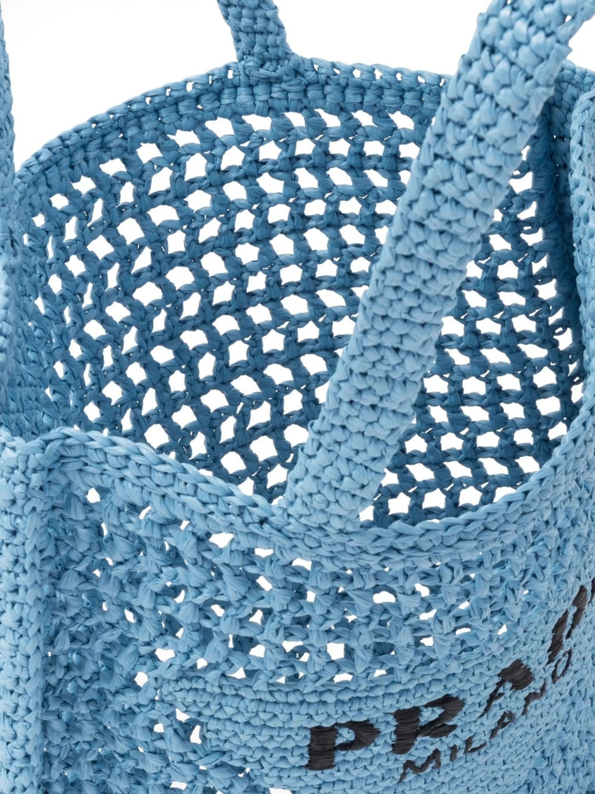 woven-logo raffia tote bag