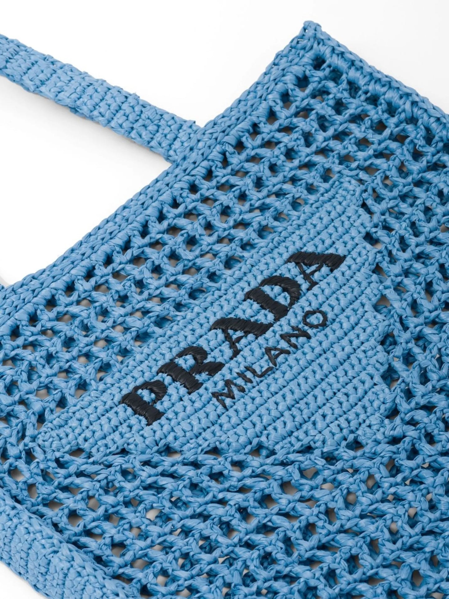 woven-logo raffia tote bag