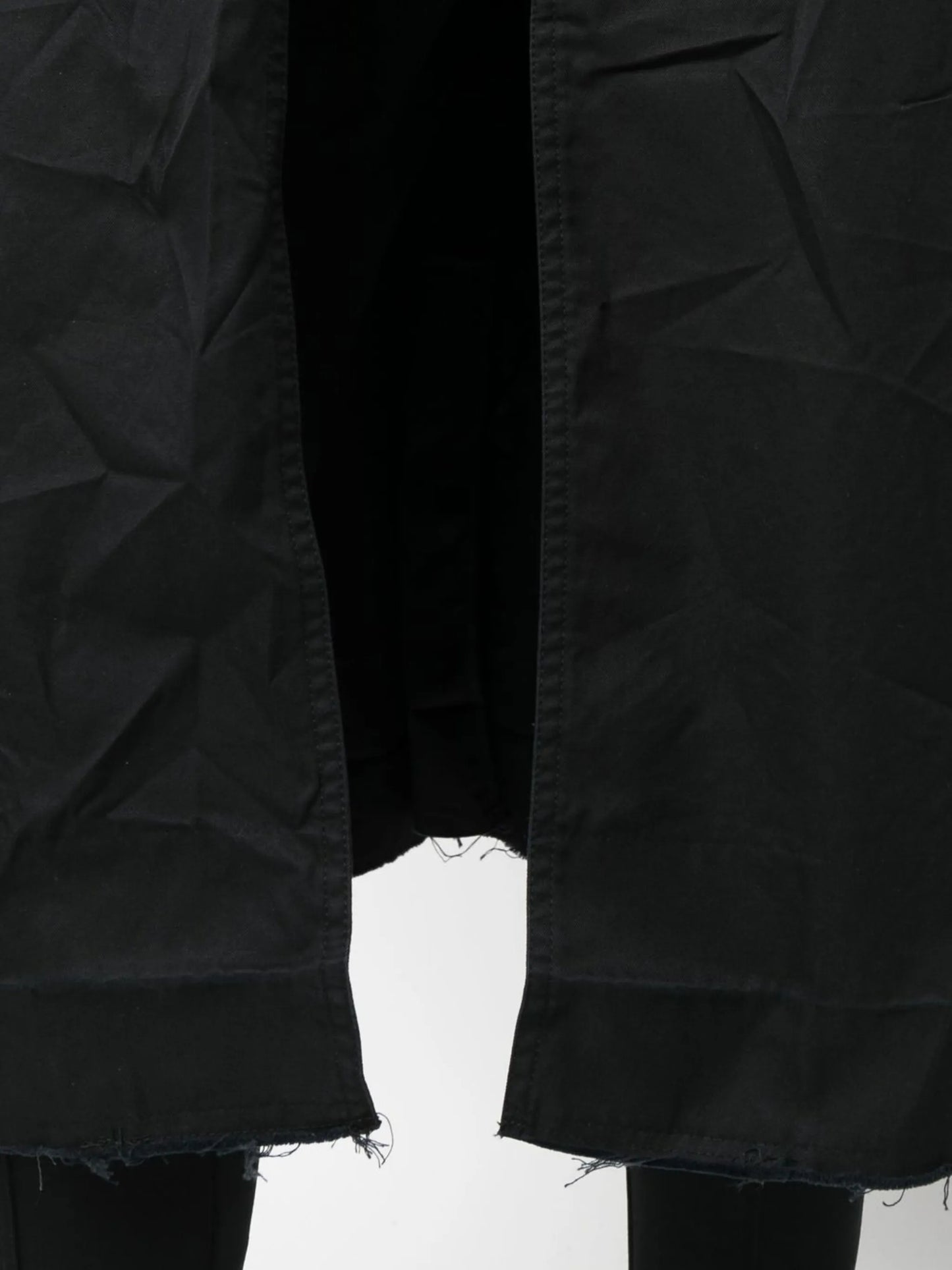 raw-edge trench coat