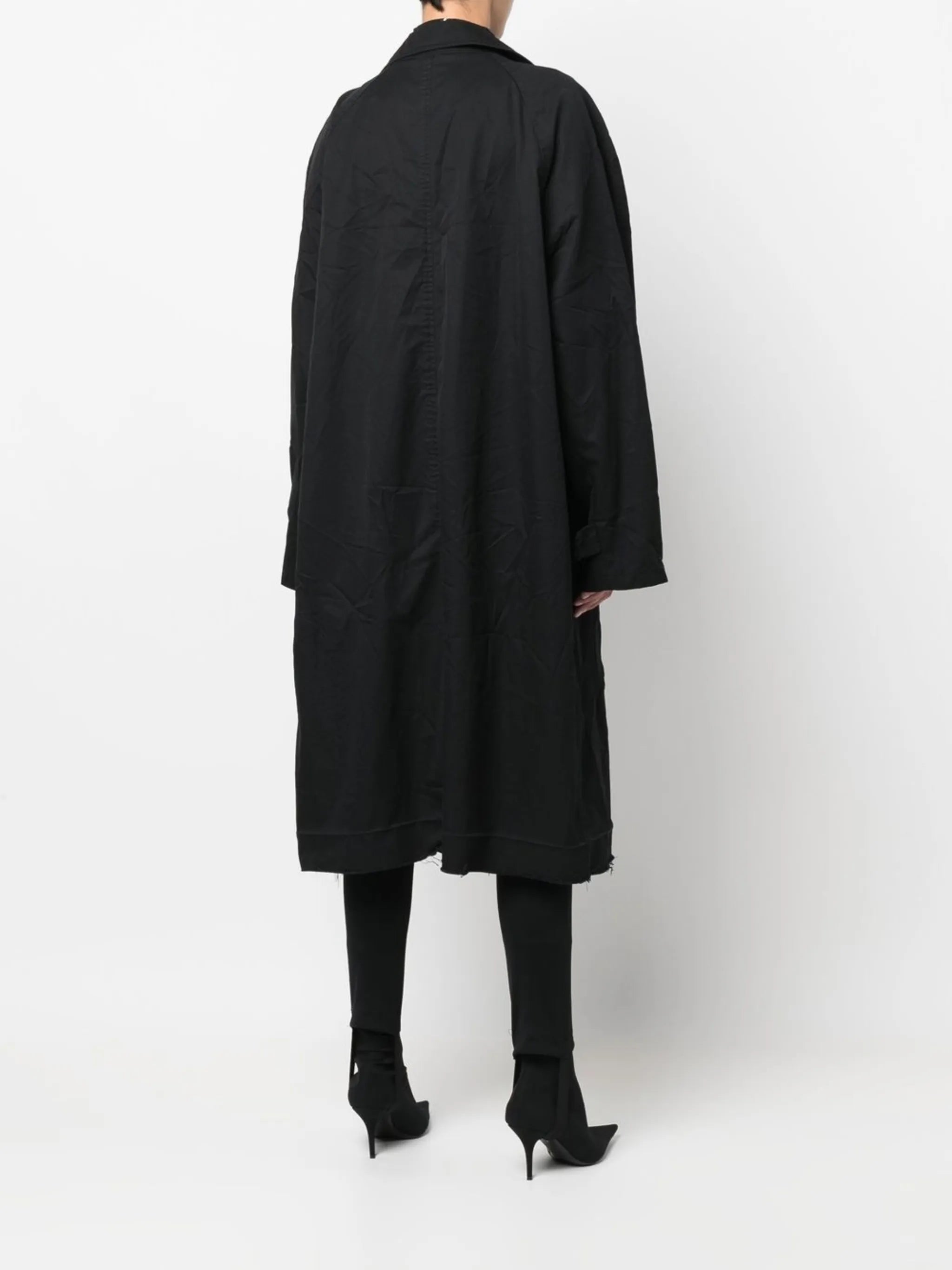 raw-edge trench coat