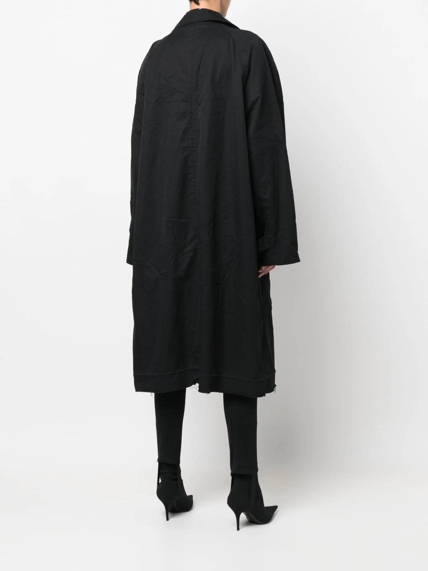 raw-edge trench coat