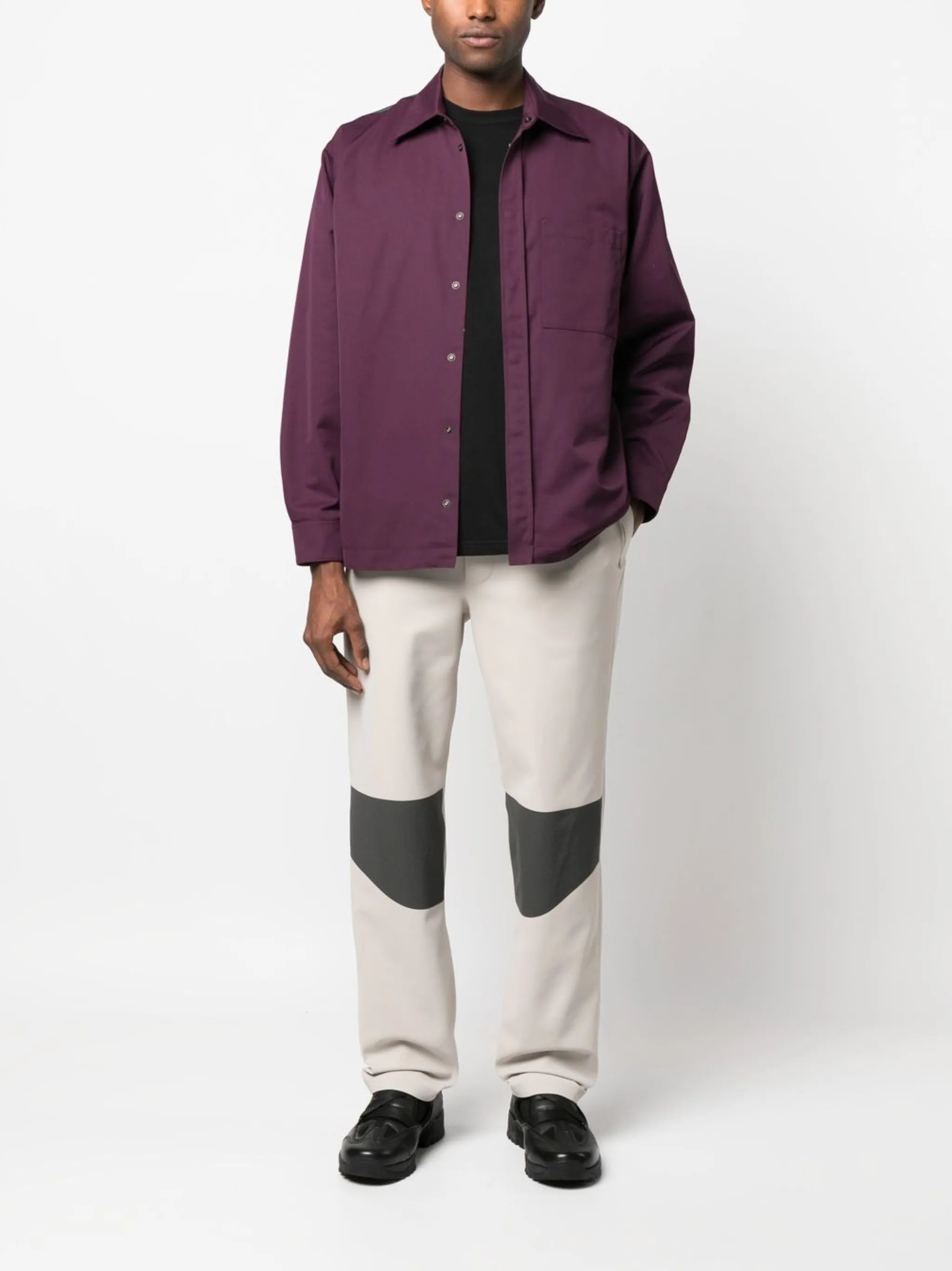 Polartec contrast-panel overshirt