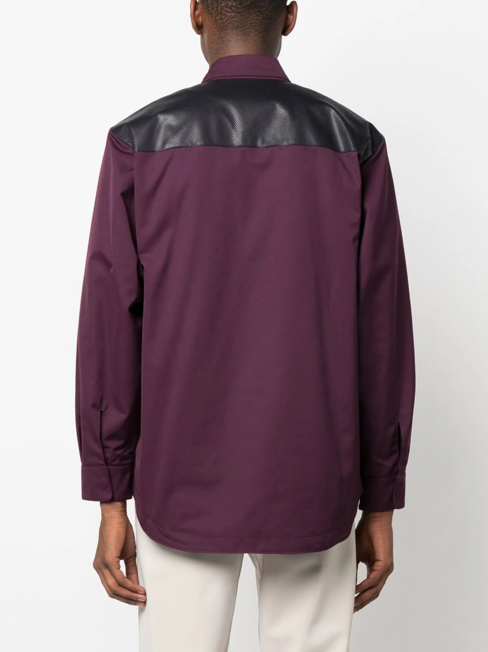 Polartec contrast-panel overshirt