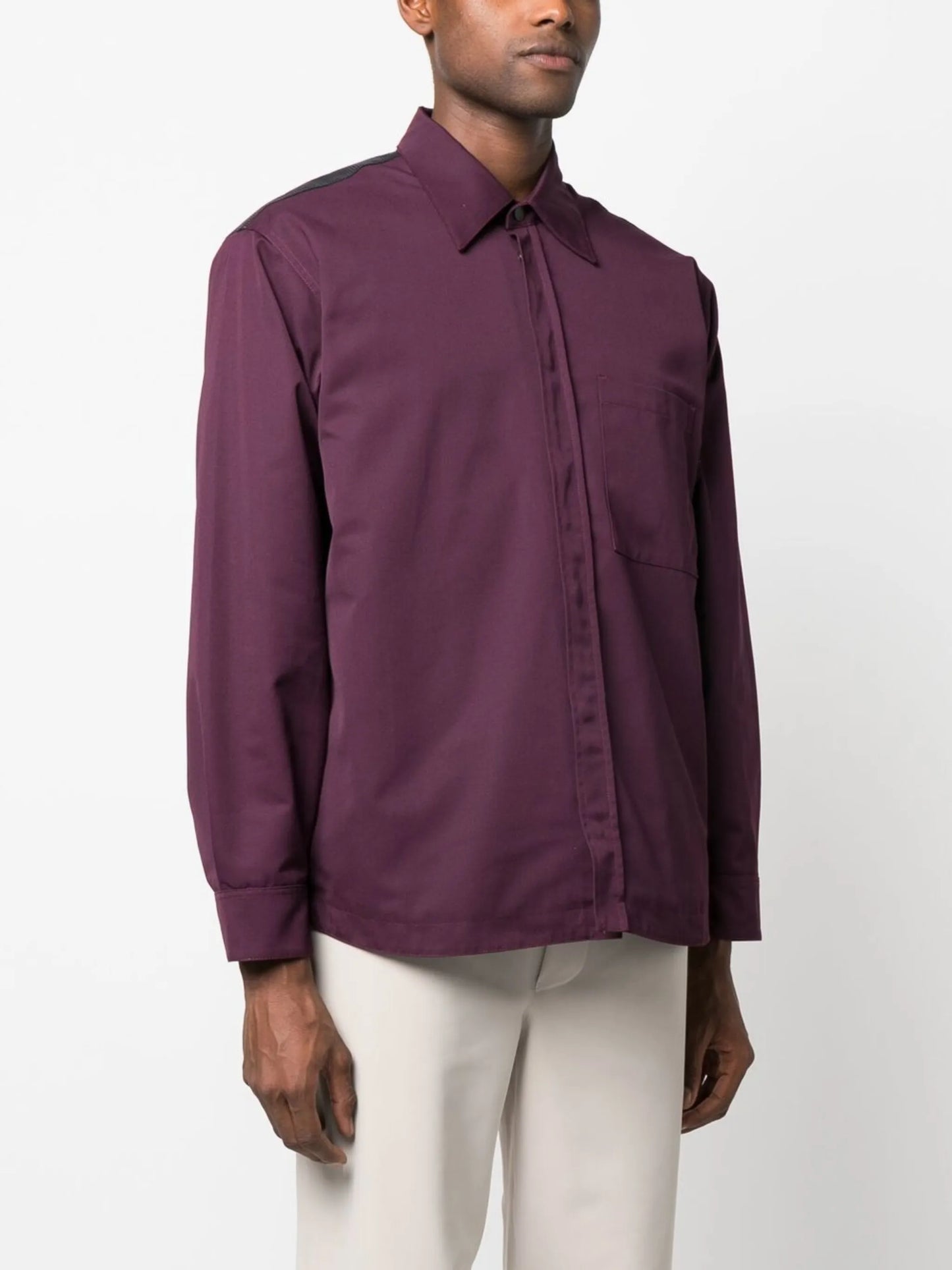 Polartec contrast-panel overshirt